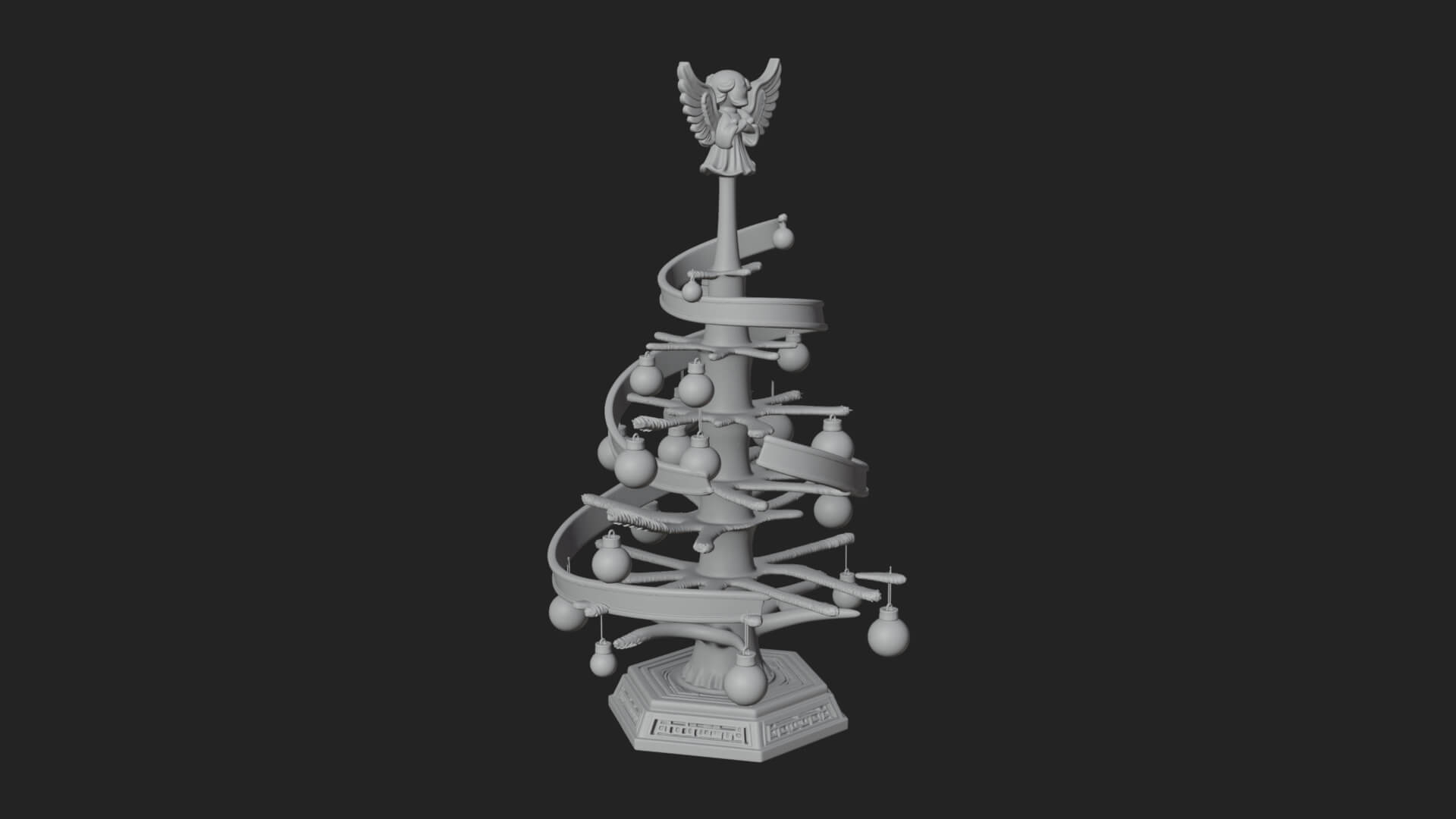 Decorated Christmas Tree Model Design 31 3D Print Model 3D Model