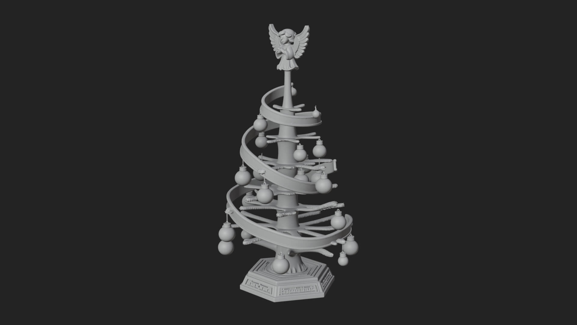 Decorated Christmas Tree Model Design 31 3D Print Model 3D Model