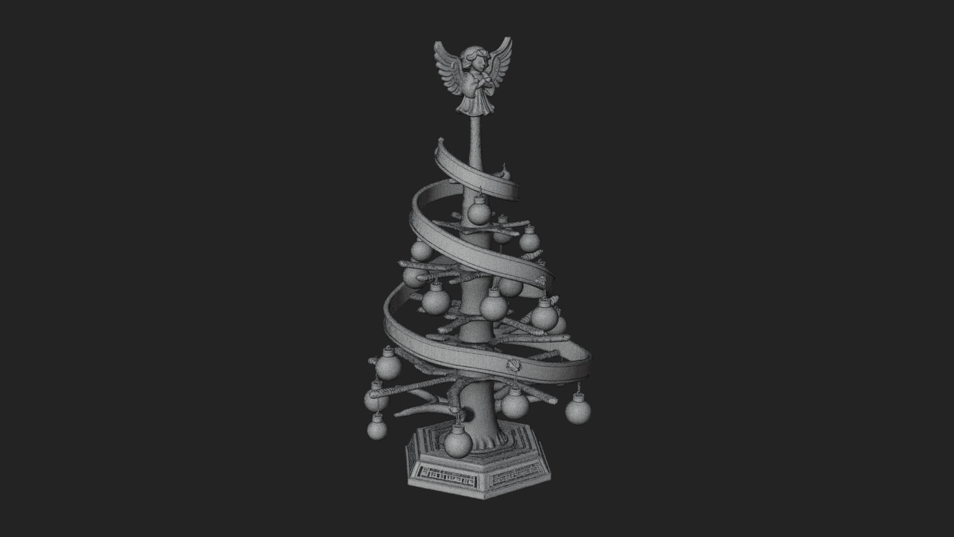 Decorated Christmas Tree Model Design 31 3D Print Model 3D Model