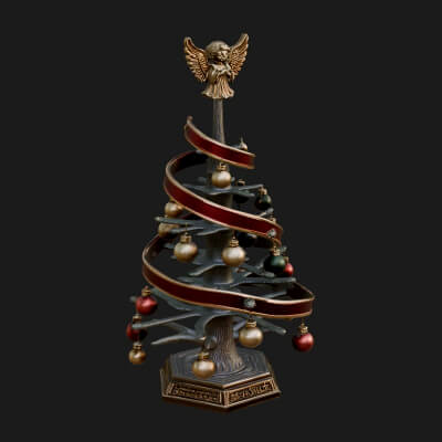 Decorated Christmas Tree Model Design 31 3D Print Model