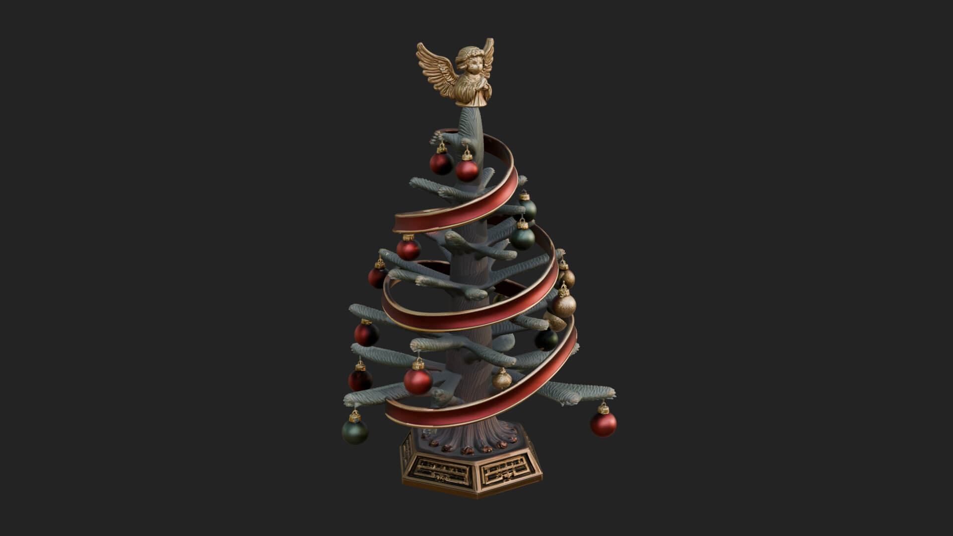 Decorated Christmas Tree Model Design 32 3D Print Model 3D Model