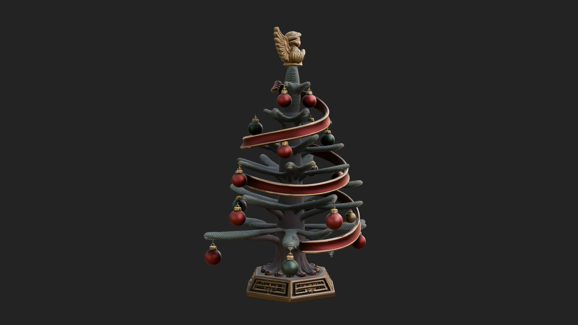 Decorated Christmas Tree Model Design 32 3D Print Model 3D Model