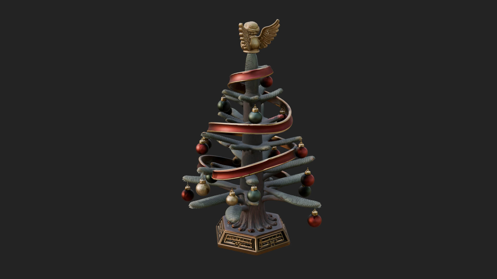 Decorated Christmas Tree Model Design 32 3D Print Model 3D Model
