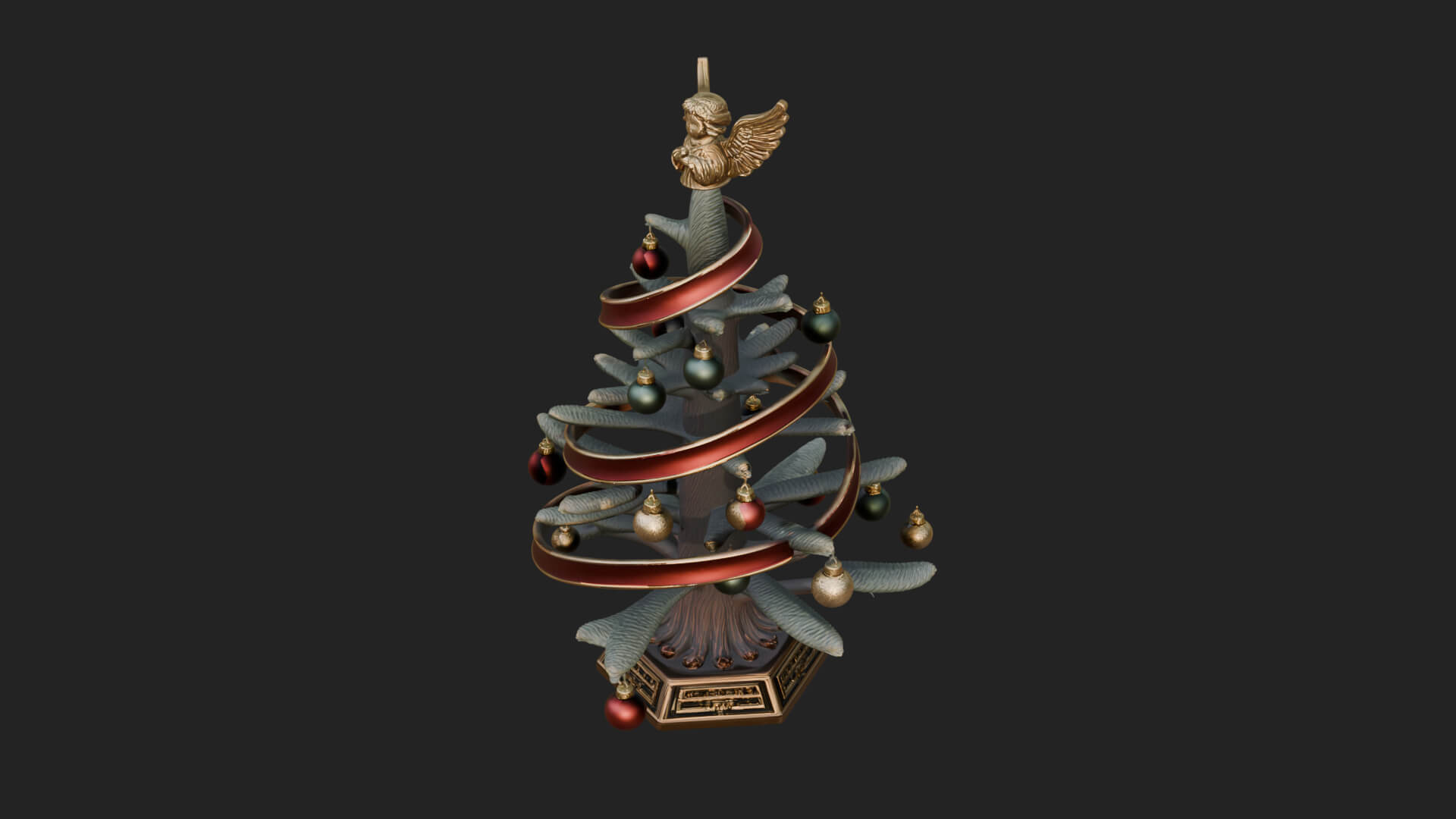 Decorated Christmas Tree Model Design 32 3D Print Model 3D Model