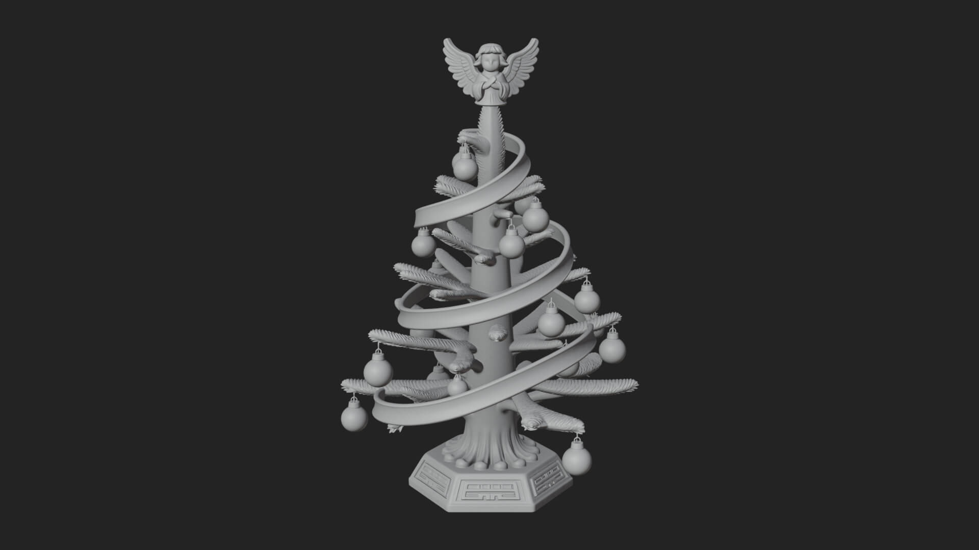 Decorated Christmas Tree Model Design 32 3D Print Model 3D Model