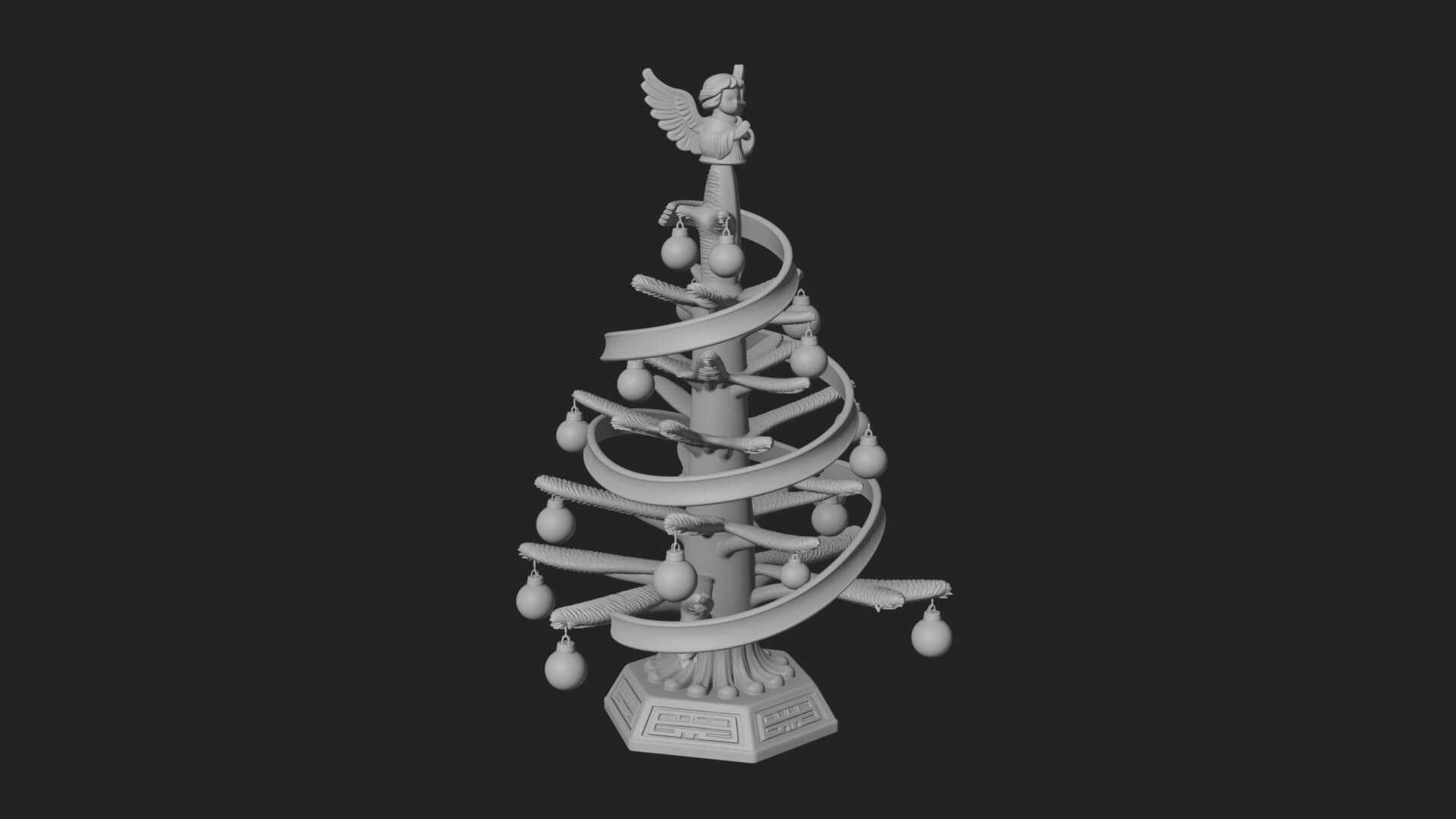 Decorated Christmas Tree Model Design 32 3D Print Model 3D Model