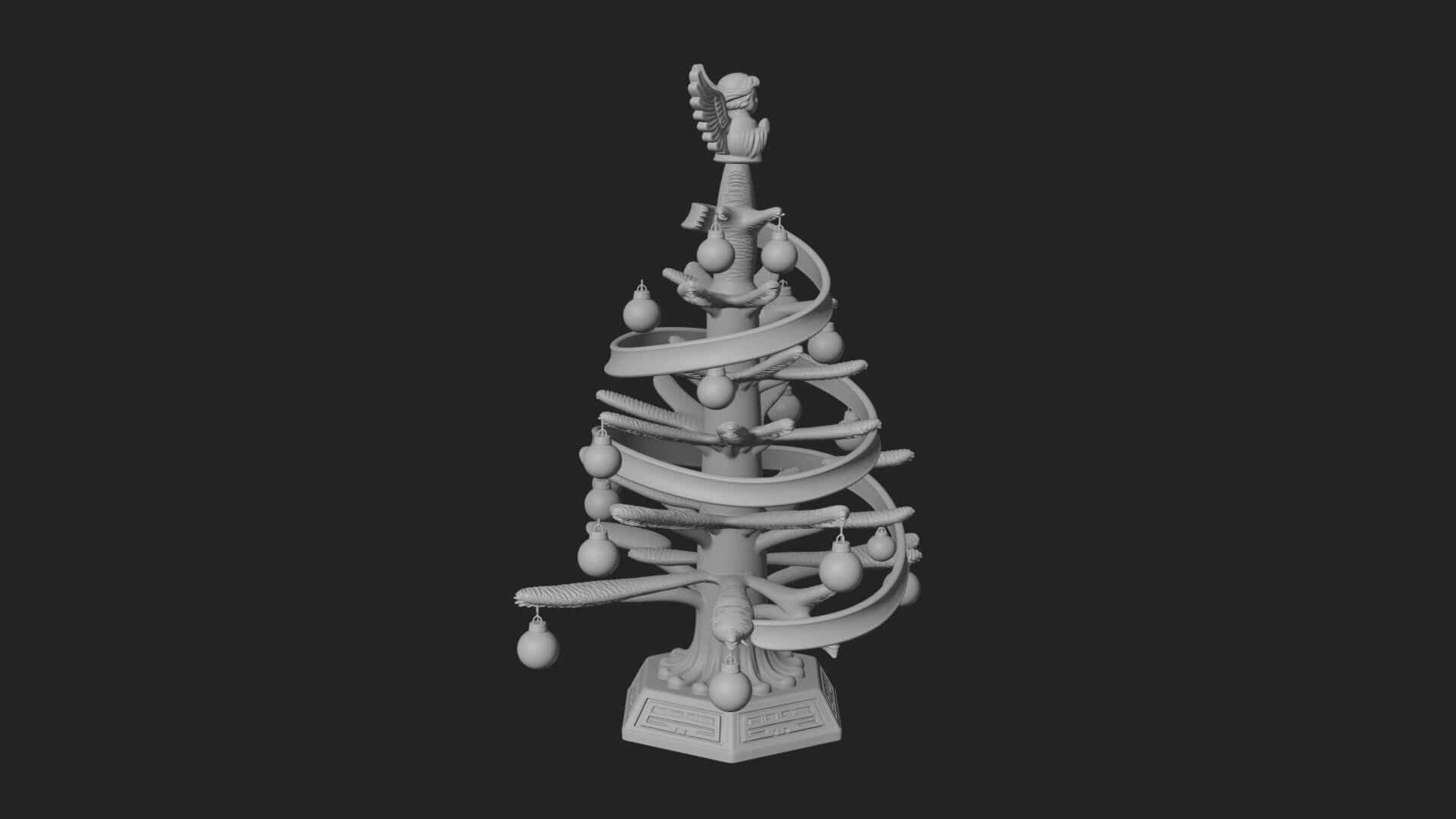Decorated Christmas Tree Model Design 32 3D Print Model 3D Model
