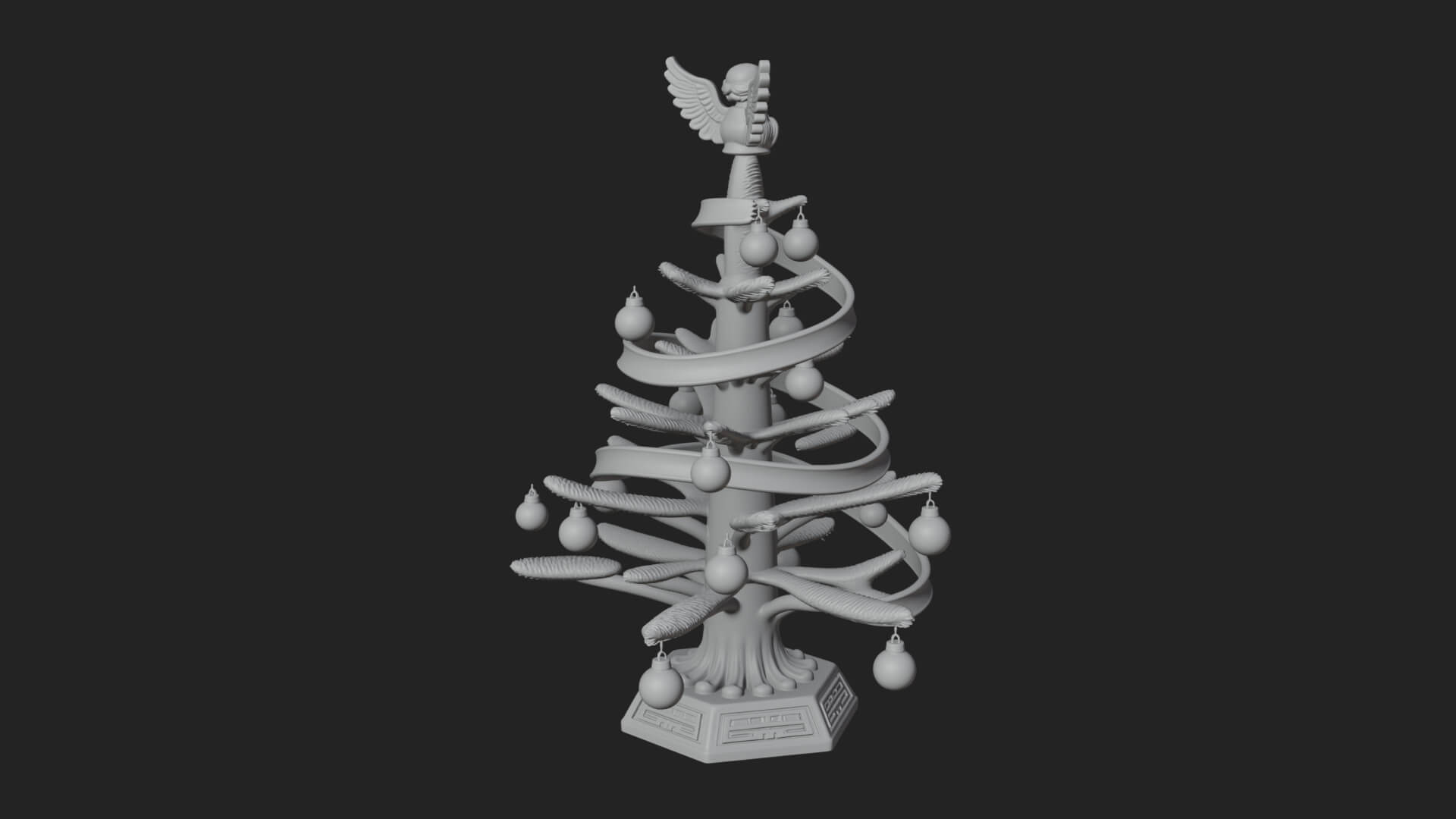 Decorated Christmas Tree Model Design 32 3D Print Model 3D Model