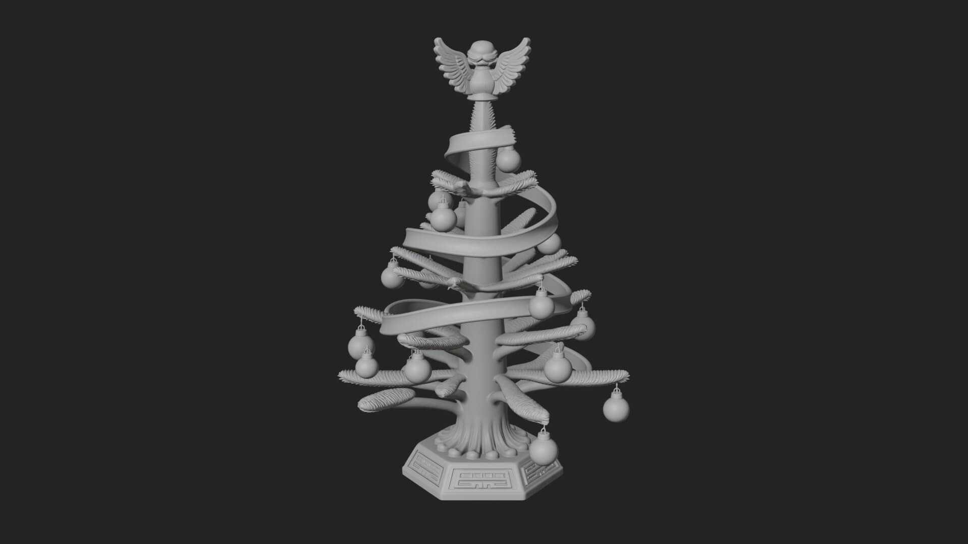 Decorated Christmas Tree Model Design 32 3D Print Model 3D Model