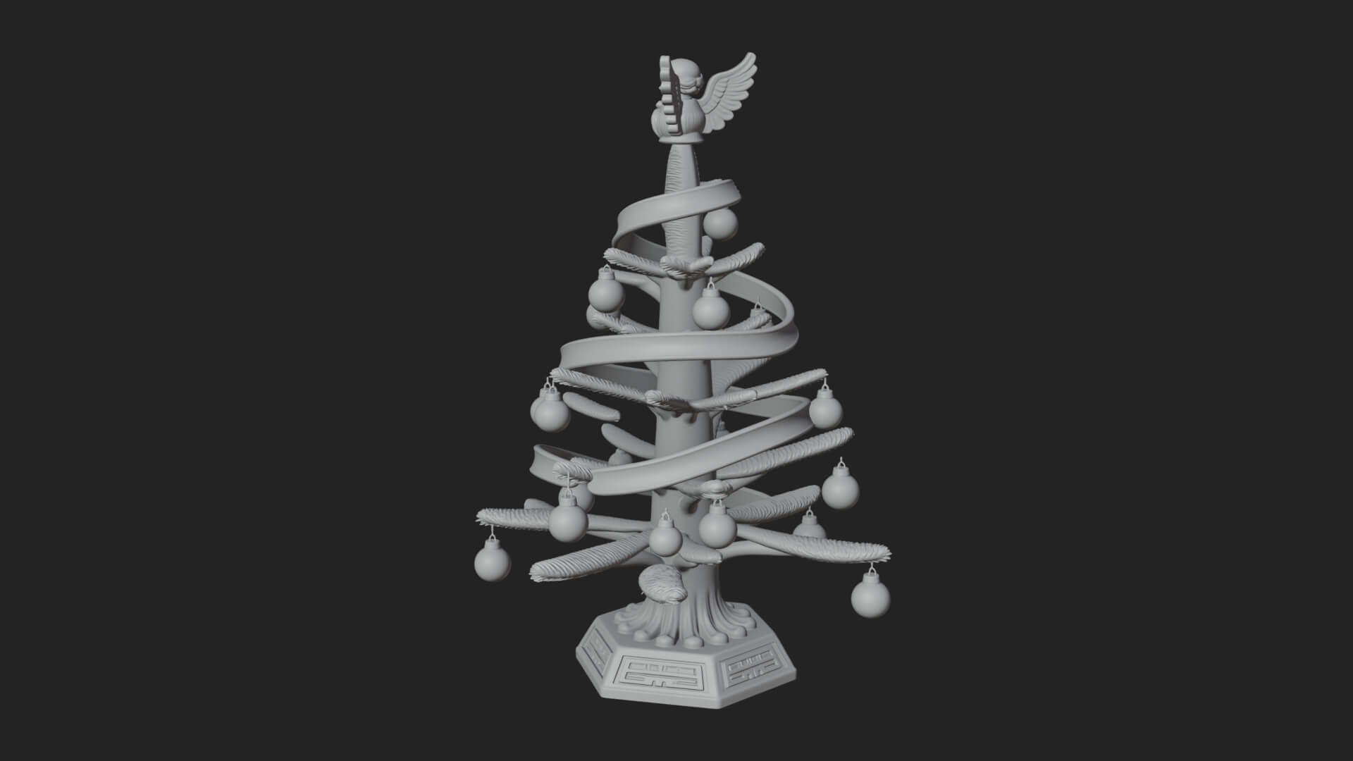 Decorated Christmas Tree Model Design 32 3D Print Model 3D Model