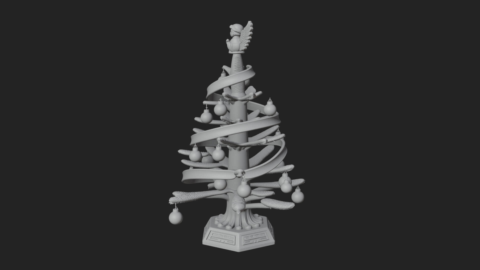 Decorated Christmas Tree Model Design 32 3D Print Model 3D Model