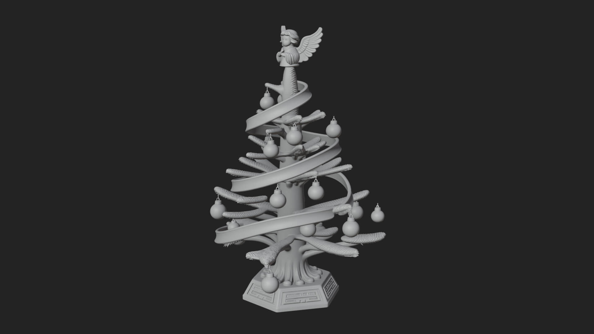 Decorated Christmas Tree Model Design 32 3D Print Model 3D Model