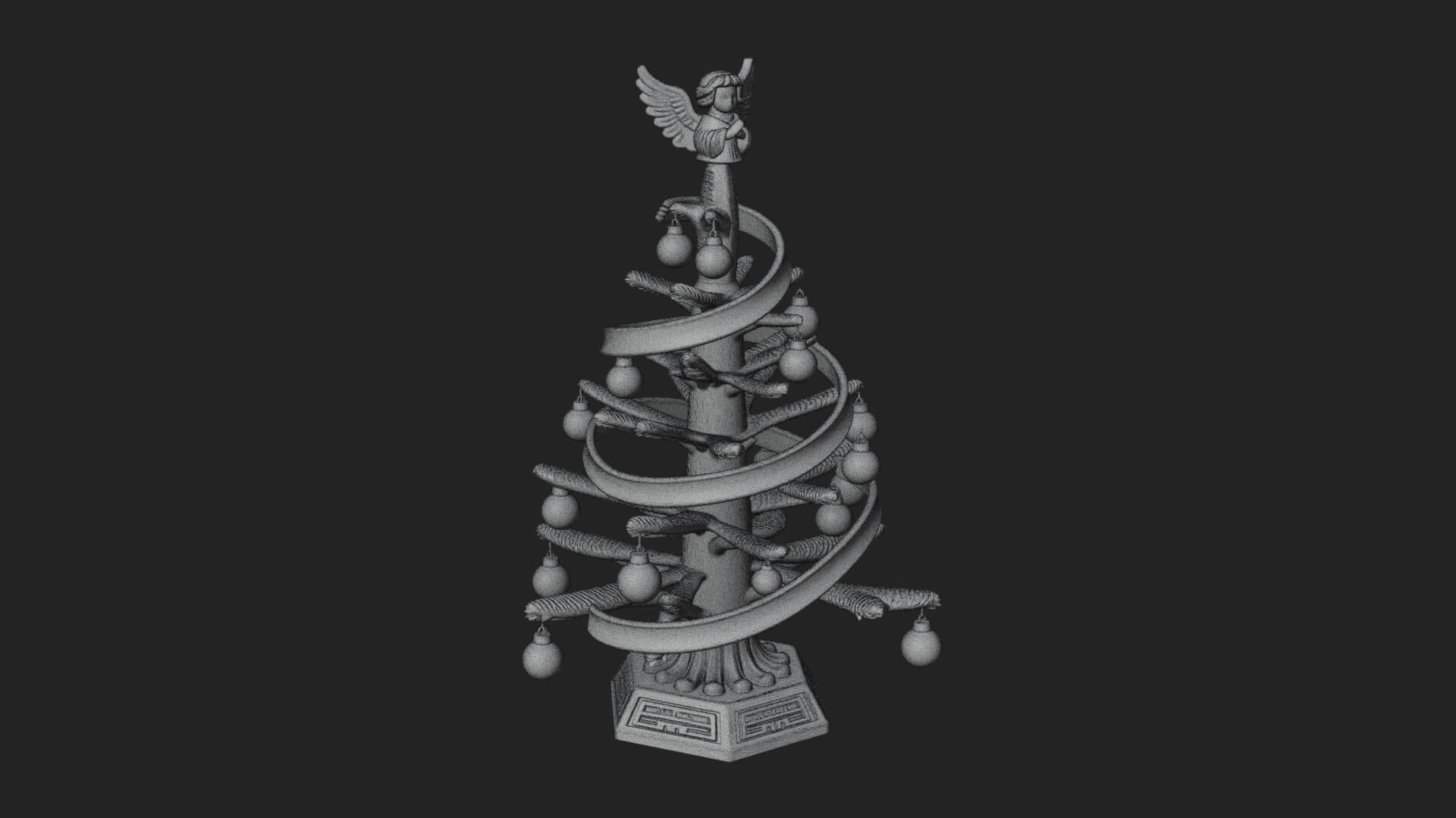 Decorated Christmas Tree Model Design 32 3D Print Model 3D Model
