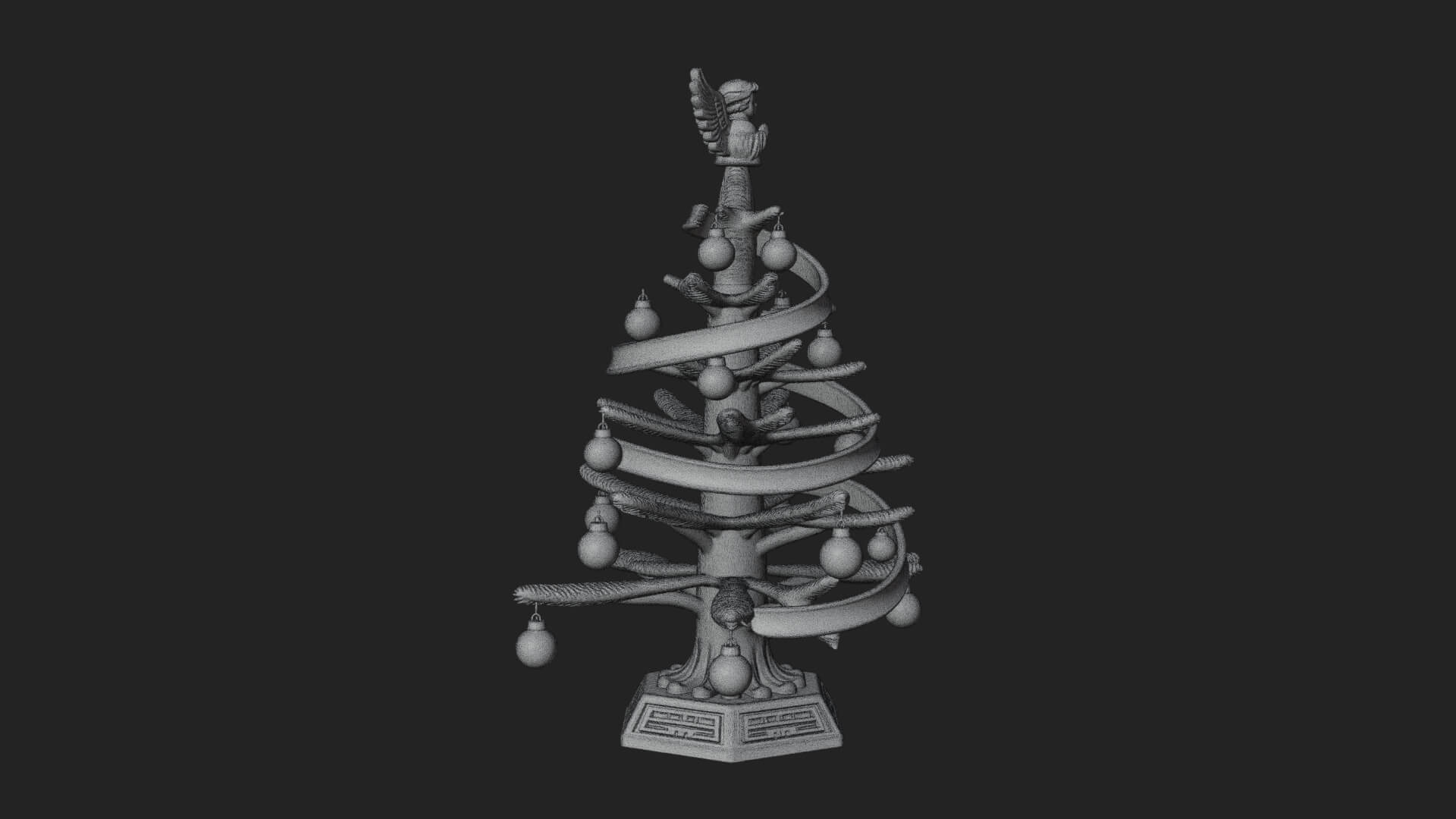 Decorated Christmas Tree Model Design 32 3D Print Model 3D Model