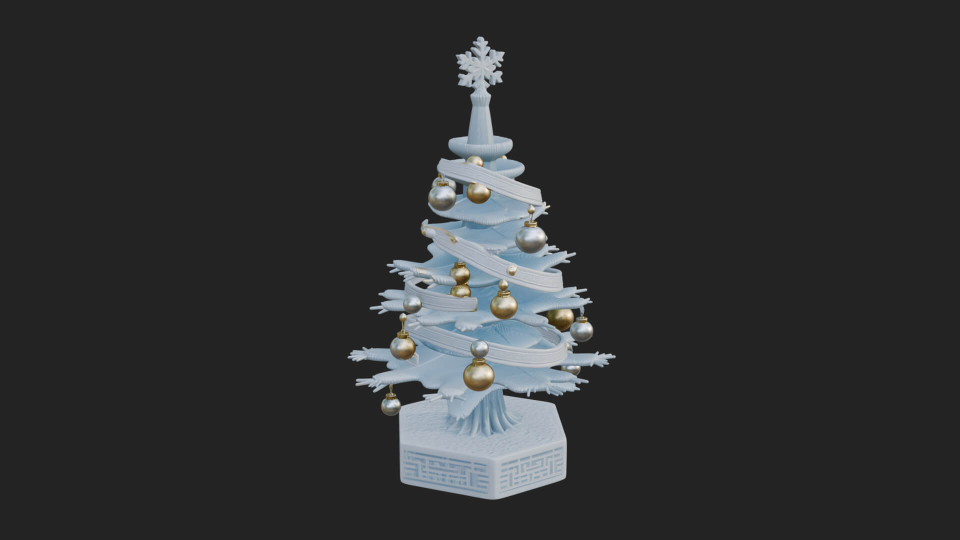 Decorated Christmas Tree Model Design 33 3D Print Model 3D Model