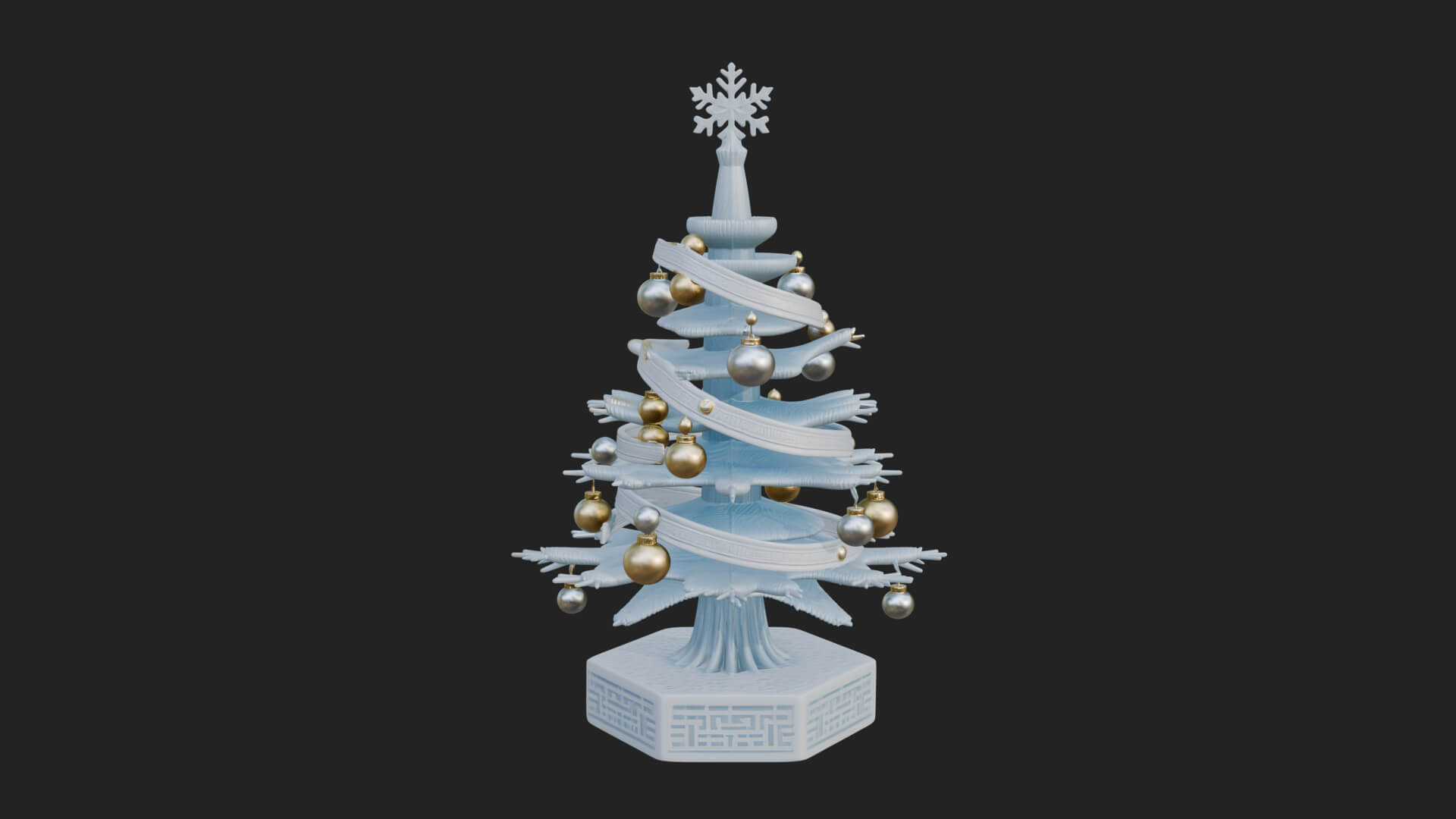 Decorated Christmas Tree Model Design 33 3D Print Model 3D Model
