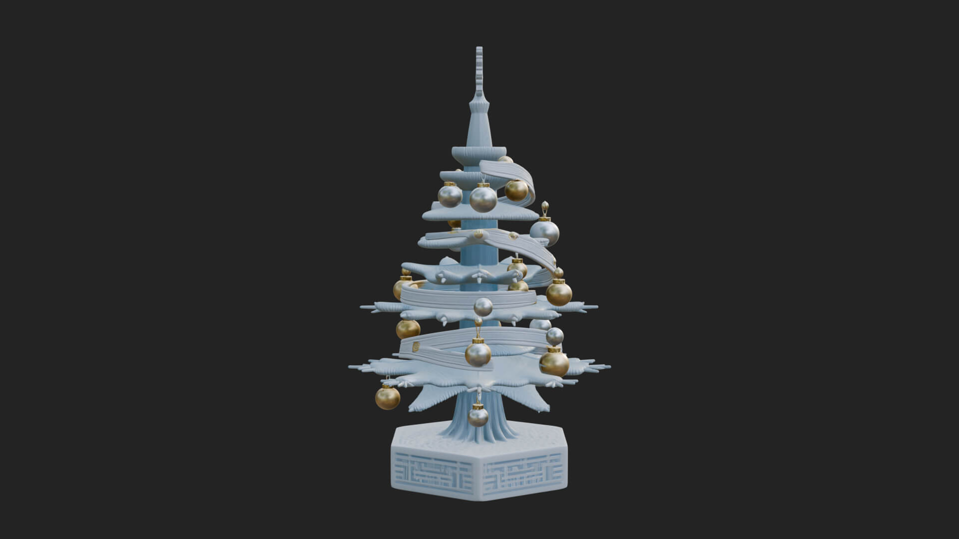 Decorated Christmas Tree Model Design 33 3D Print Model 3D Model