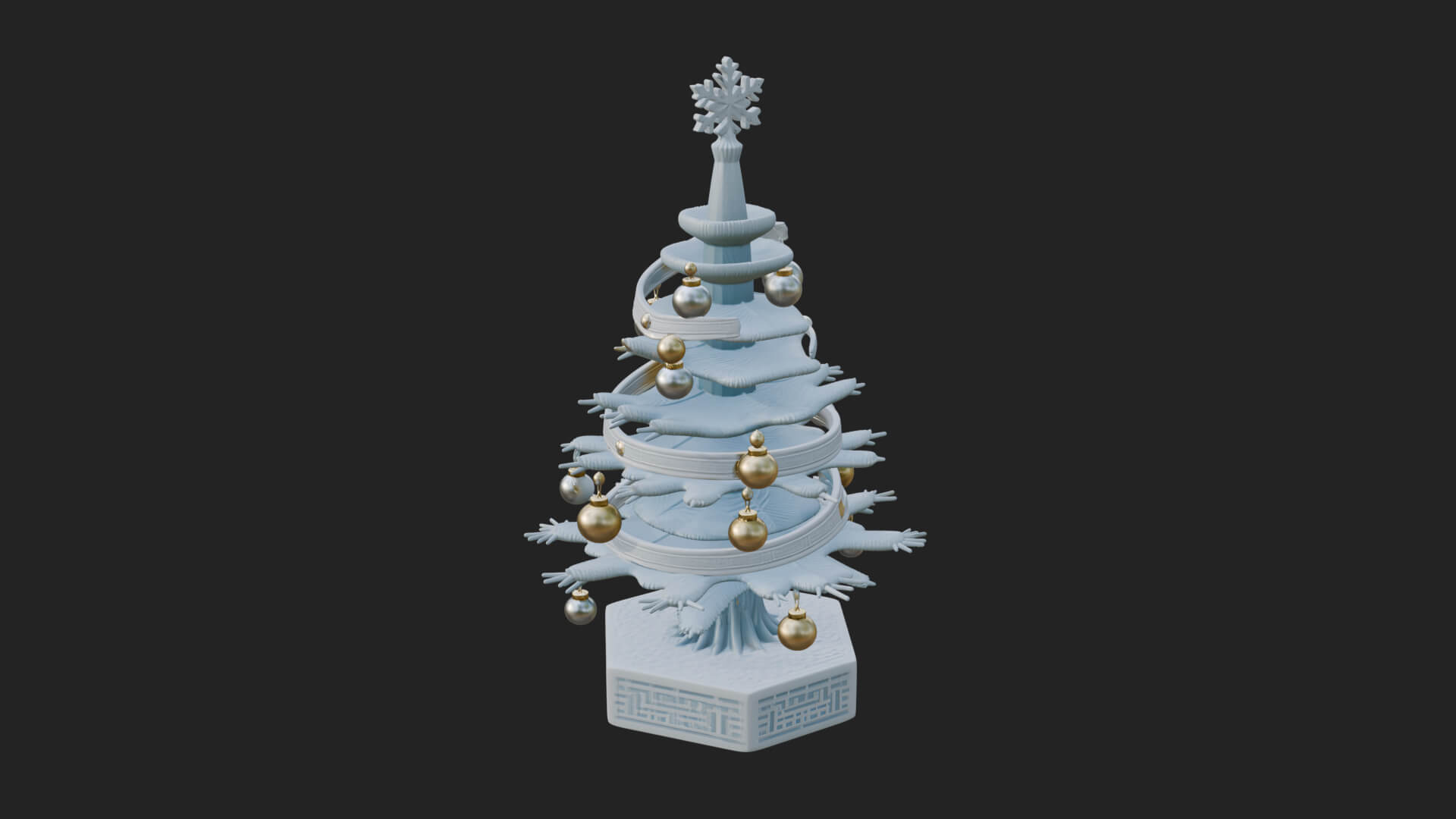 Decorated Christmas Tree Model Design 33 3D Print Model 3D Model