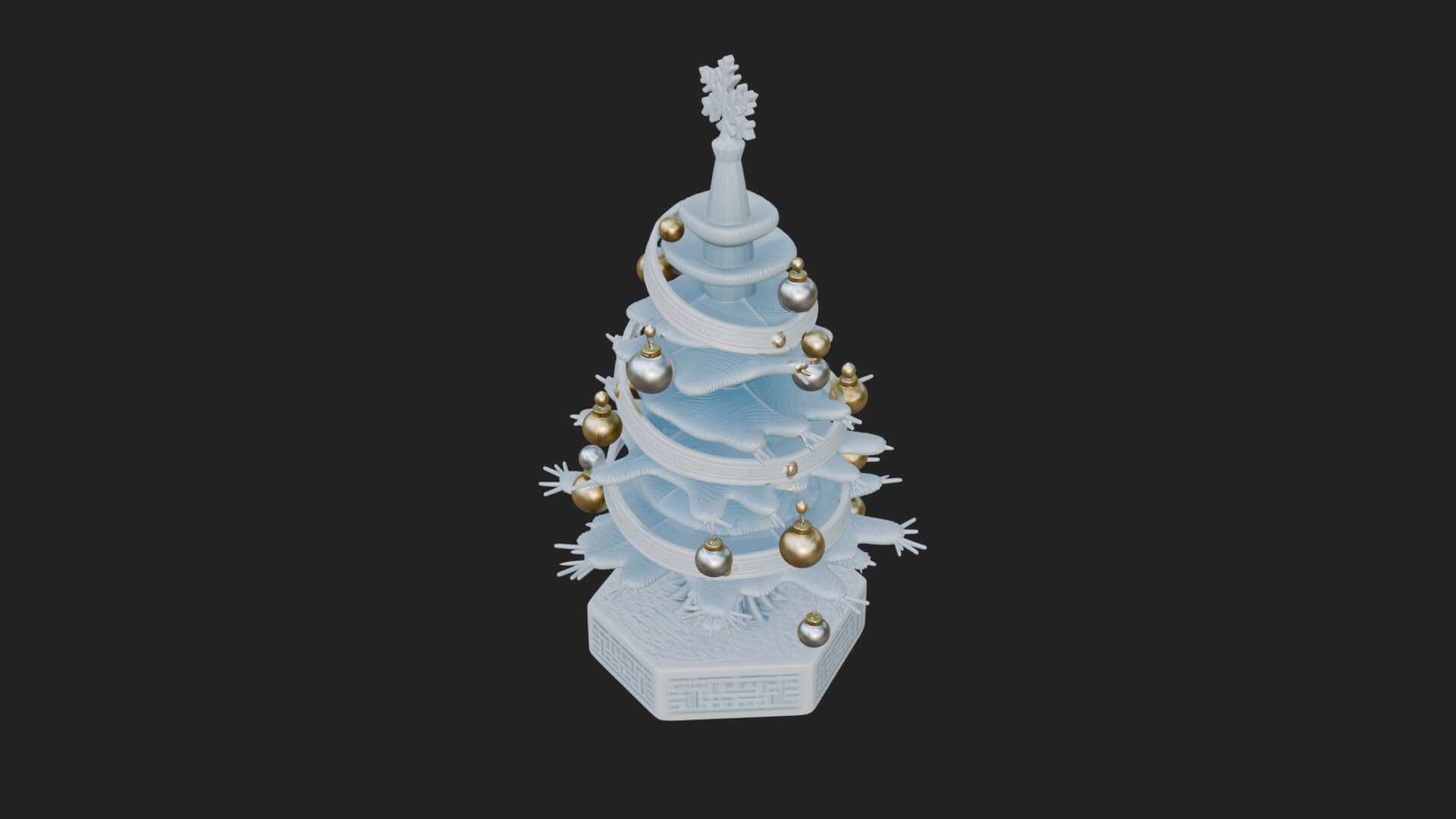 Decorated Christmas Tree Model Design 33 3D Print Model 3D Model