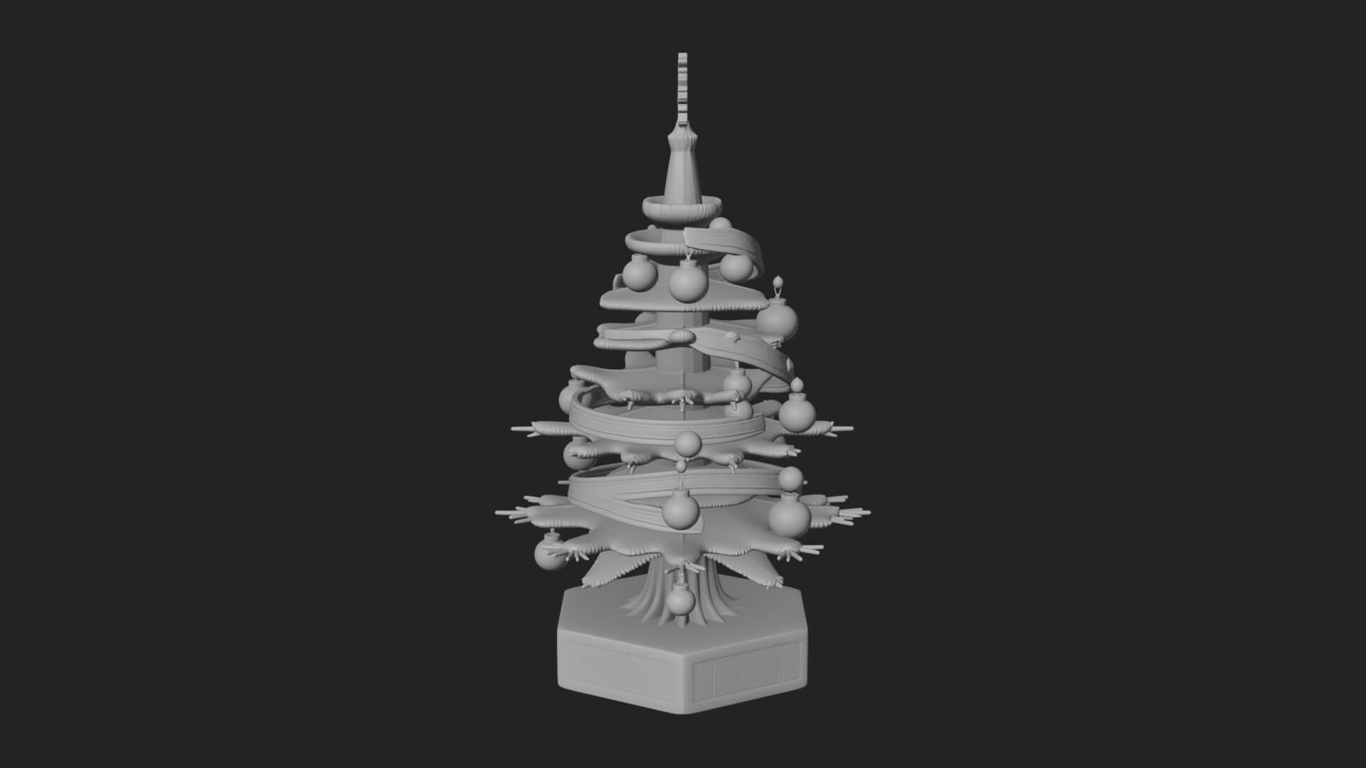 Decorated Christmas Tree Model Design 33 3D Print Model 3D Model