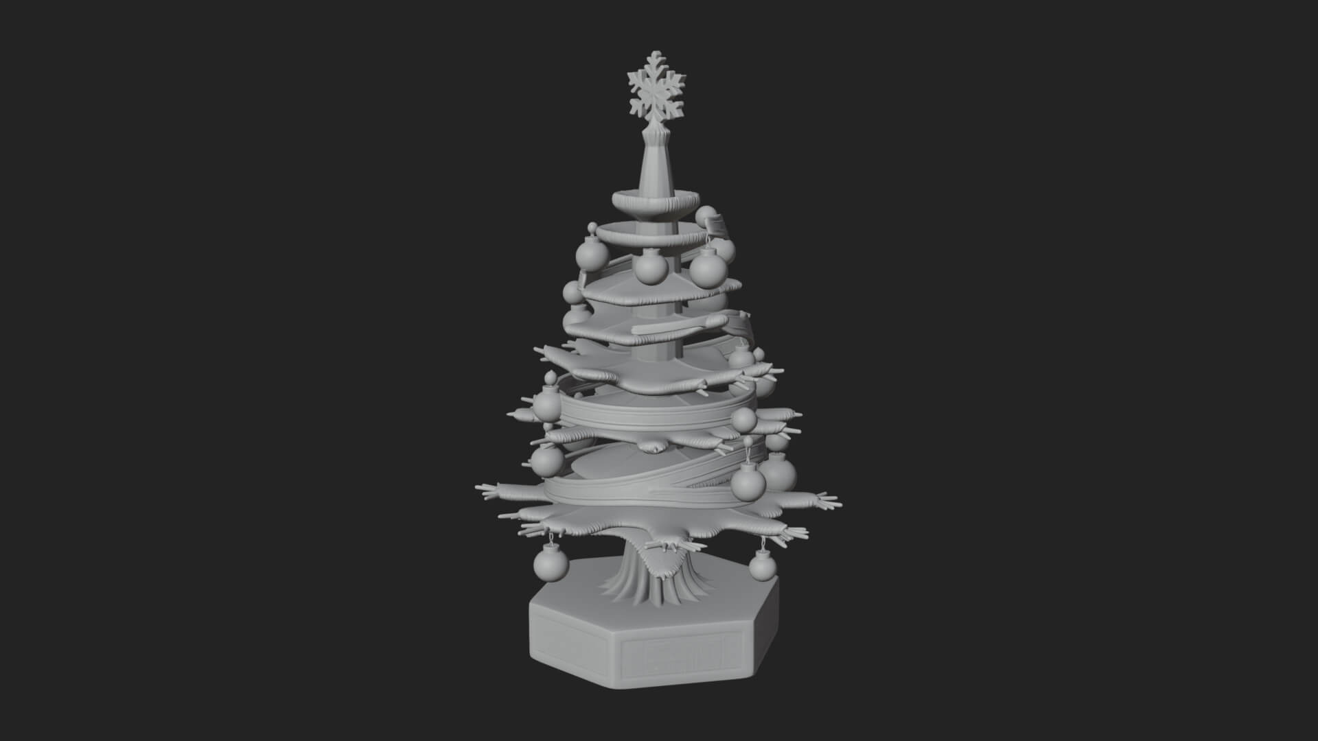 Decorated Christmas Tree Model Design 33 3D Print Model 3D Model