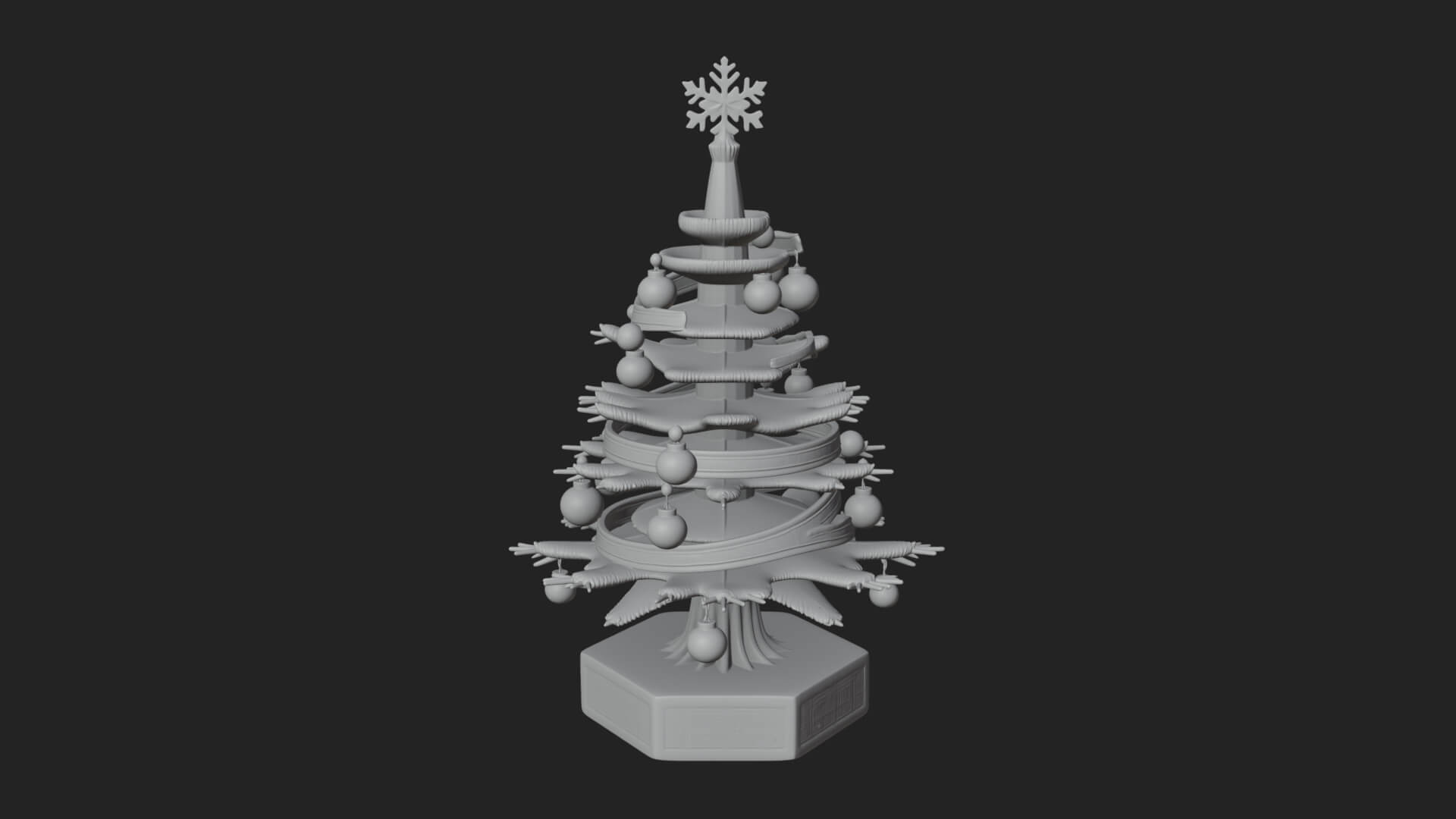 Decorated Christmas Tree Model Design 33 3D Print Model 3D Model