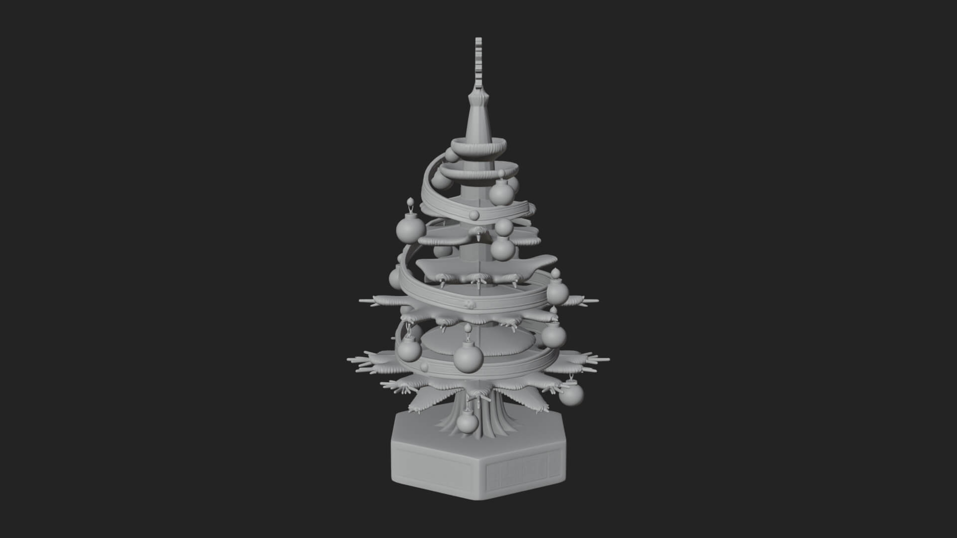 Decorated Christmas Tree Model Design 33 3D Print Model 3D Model