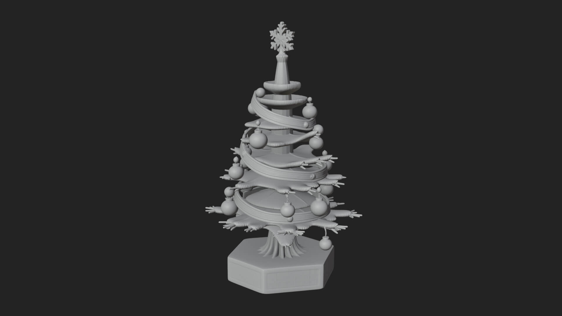 Decorated Christmas Tree Model Design 33 3D Print Model 3D Model