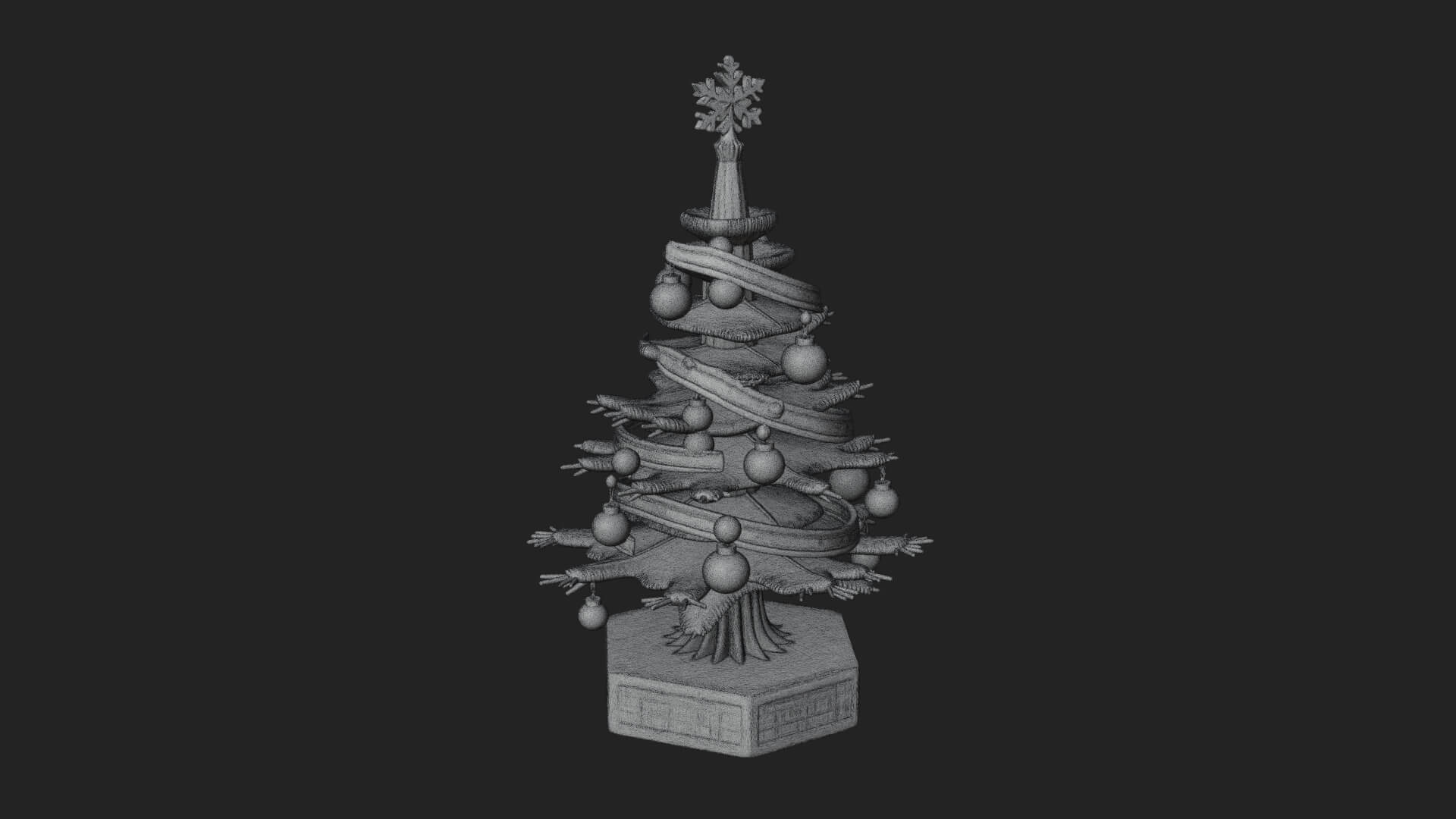 Decorated Christmas Tree Model Design 33 3D Print Model 3D Model