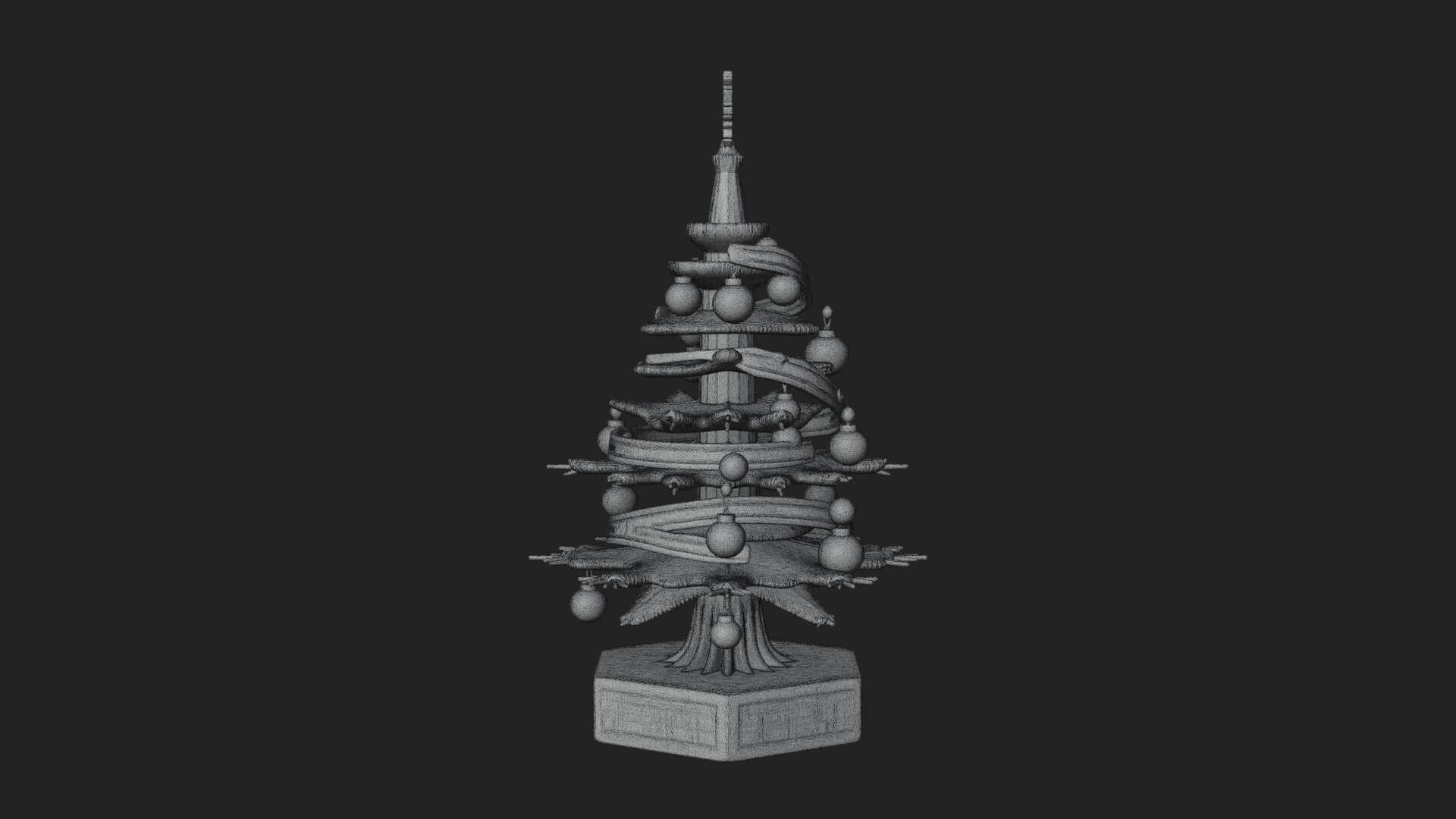 Decorated Christmas Tree Model Design 33 3D Print Model 3D Model