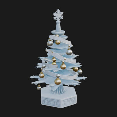 Decorated Christmas Tree Model Design 33 3D Print Model