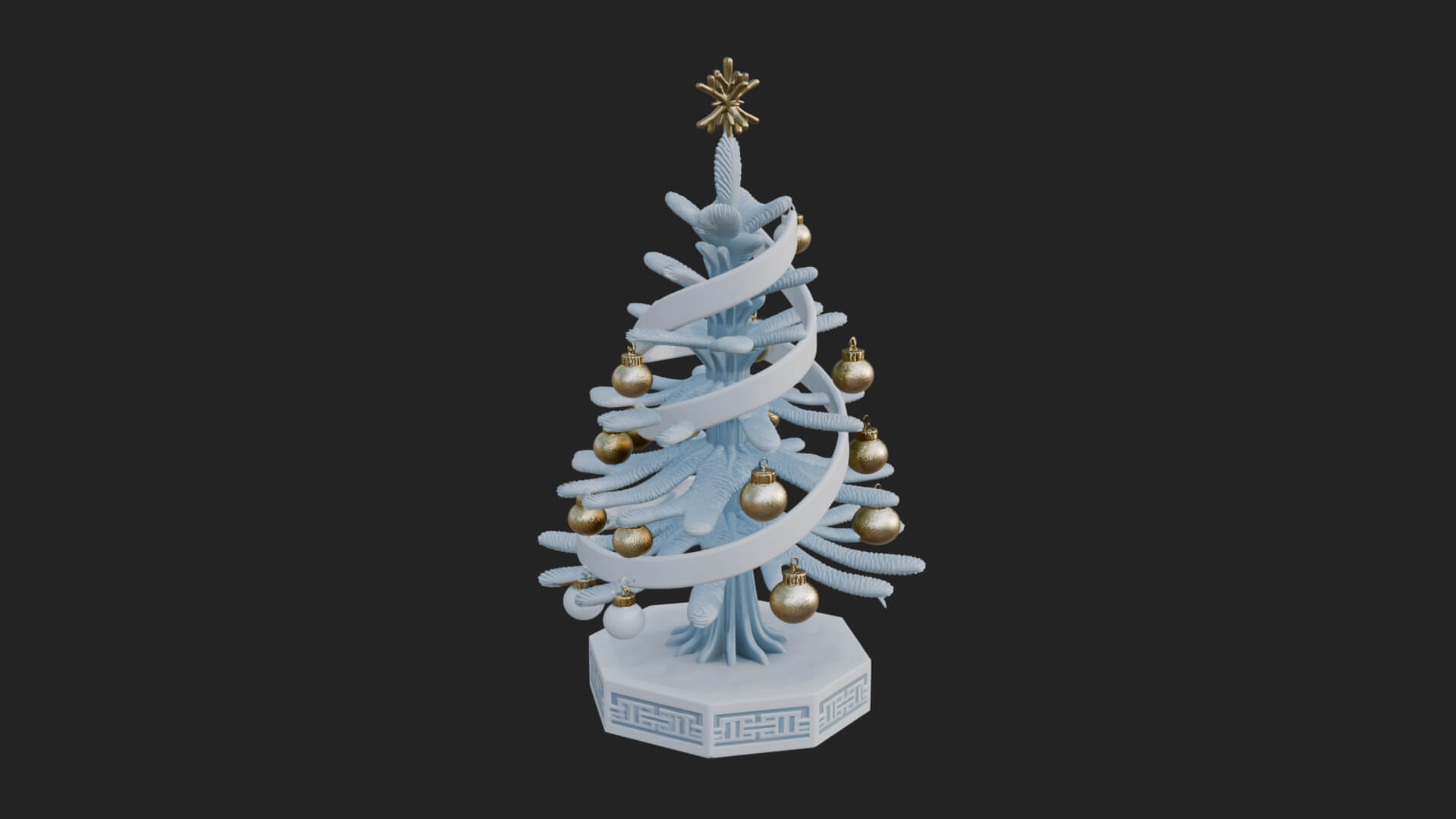 Decorated Christmas Tree Model Design 34 3D Print Model 3D Model