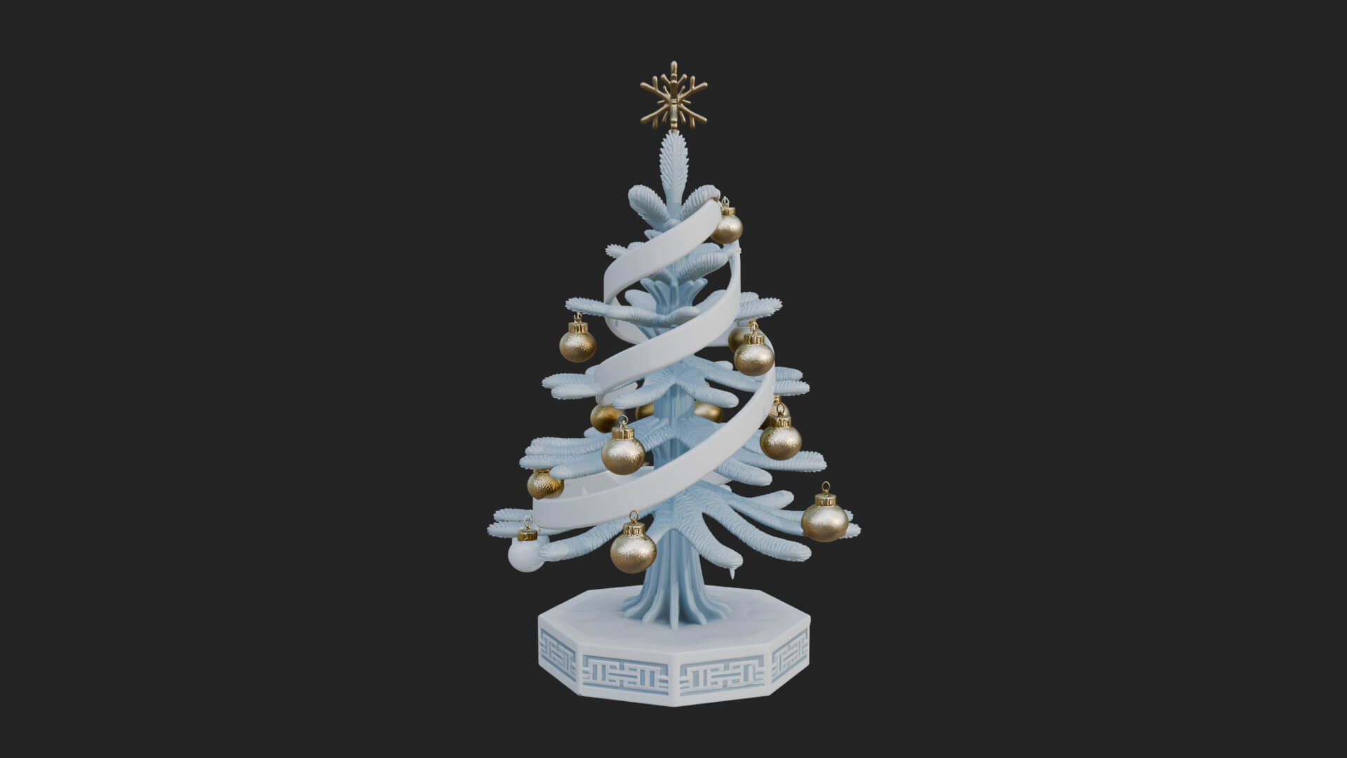 Decorated Christmas Tree Model Design 34 3D Print Model 3D Model