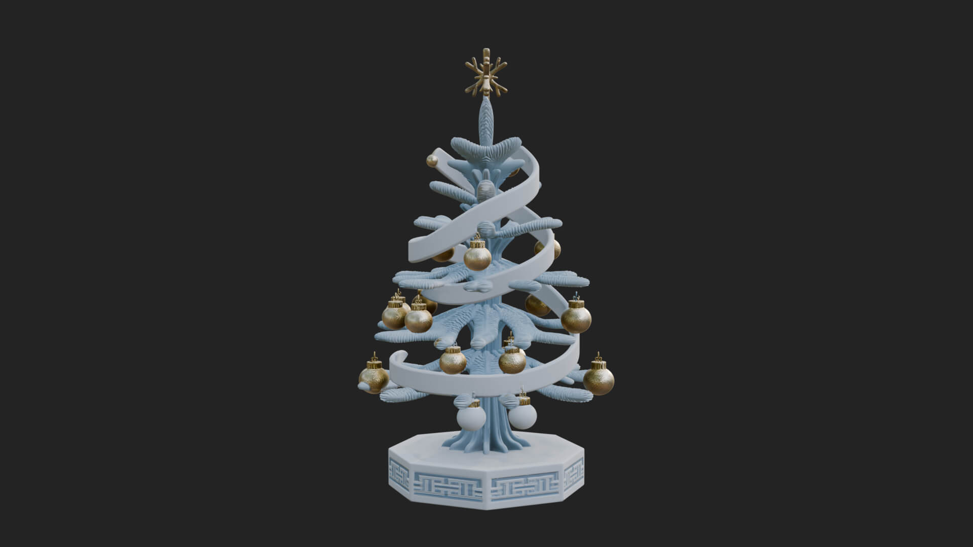 Decorated Christmas Tree Model Design 34 3D Print Model 3D Model