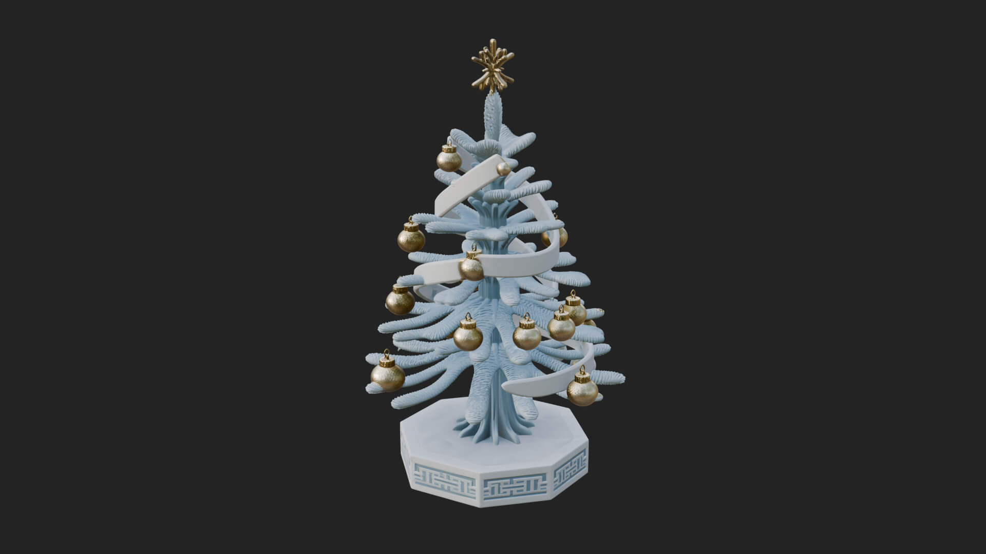 Decorated Christmas Tree Model Design 34 3D Print Model 3D Model