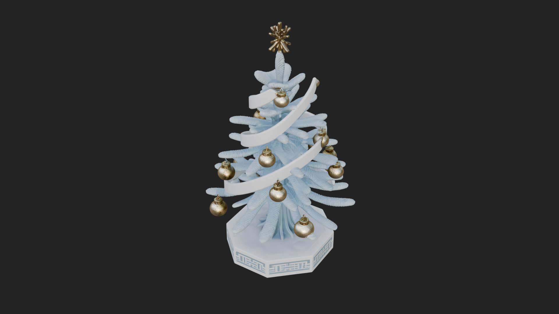Decorated Christmas Tree Model Design 34 3D Print Model 3D Model