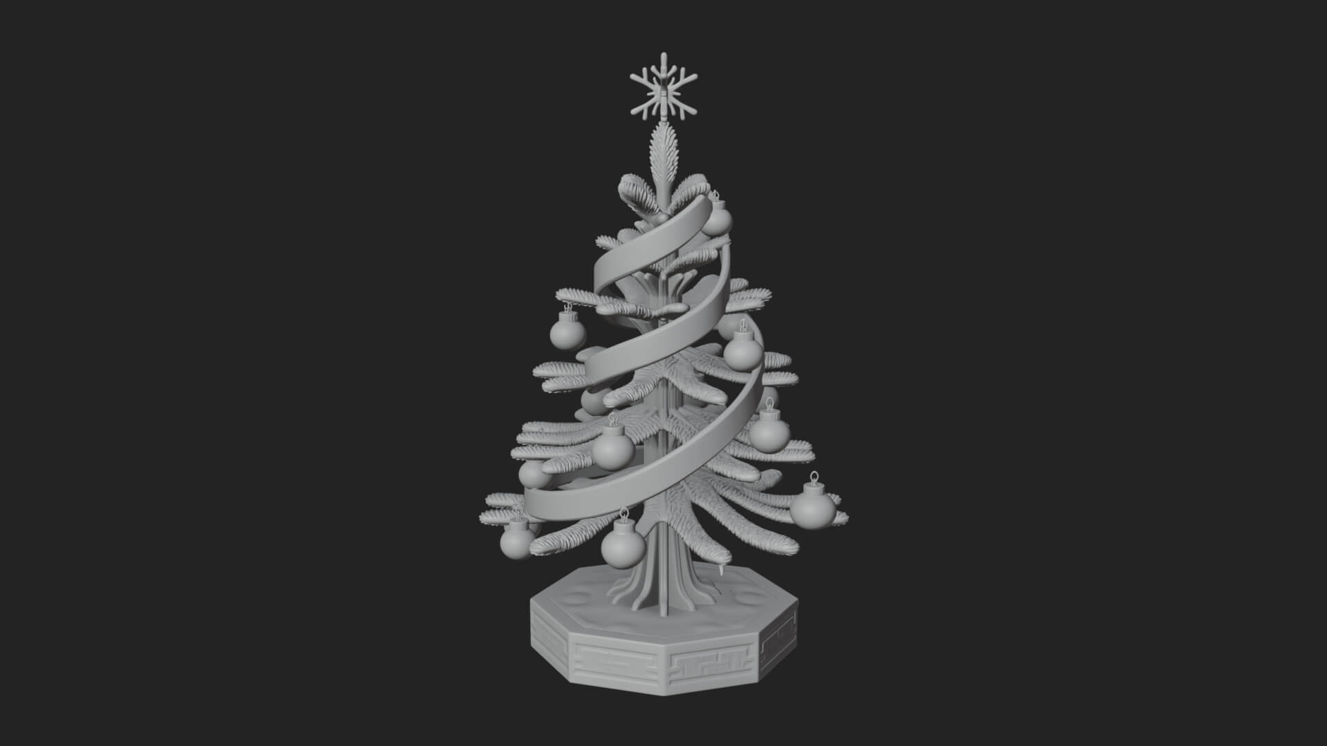 Decorated Christmas Tree Model Design 34 3D Print Model 3D Model