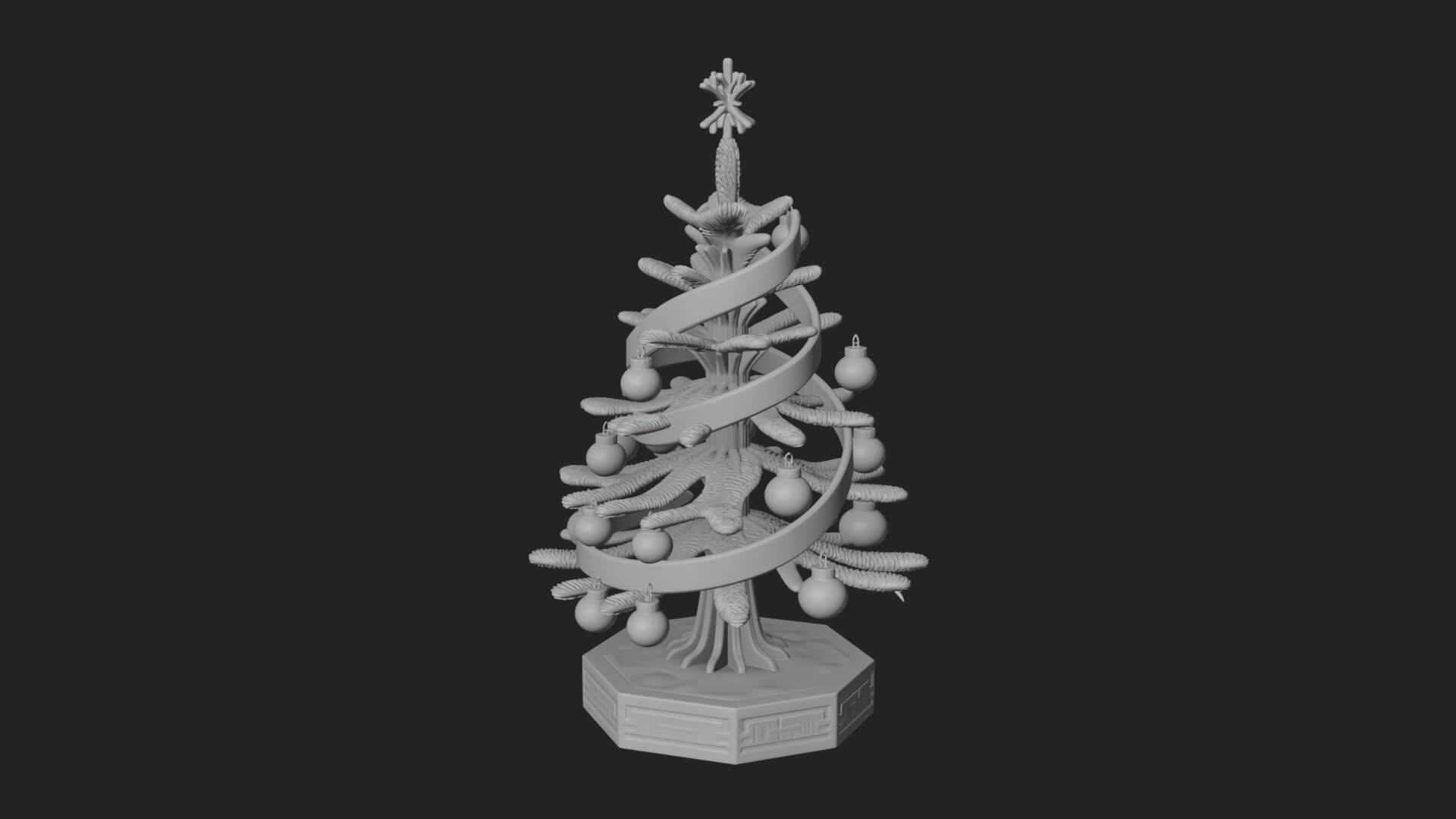 Decorated Christmas Tree Model Design 34 3D Print Model 3D Model