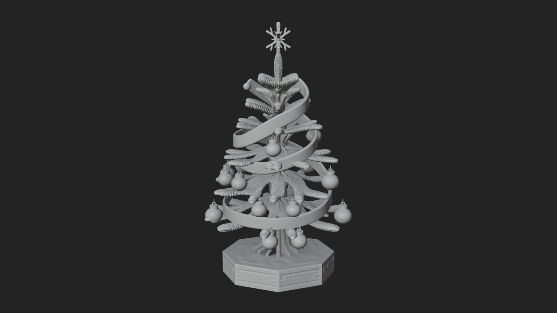 Decorated Christmas Tree Model Design 34 3D Print Model 3D Model