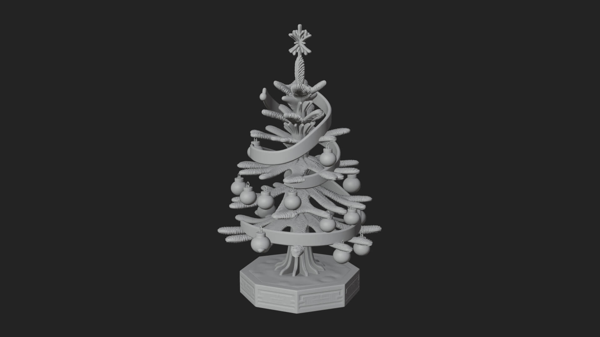 Decorated Christmas Tree Model Design 34 3D Print Model 3D Model