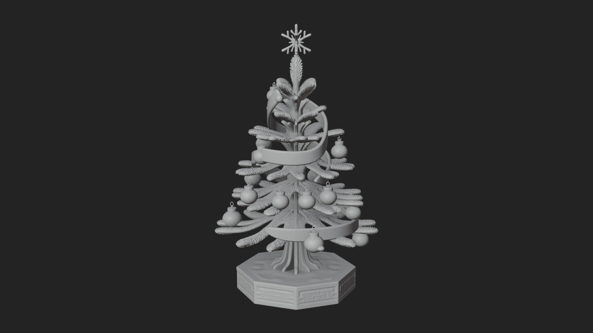 Decorated Christmas Tree Model Design 34 3D Print Model 3D Model