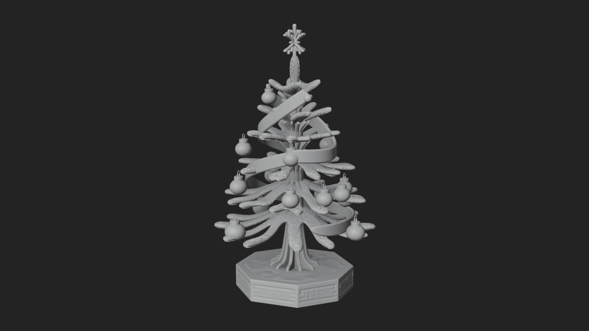 Decorated Christmas Tree Model Design 34 3D Print Model 3D Model