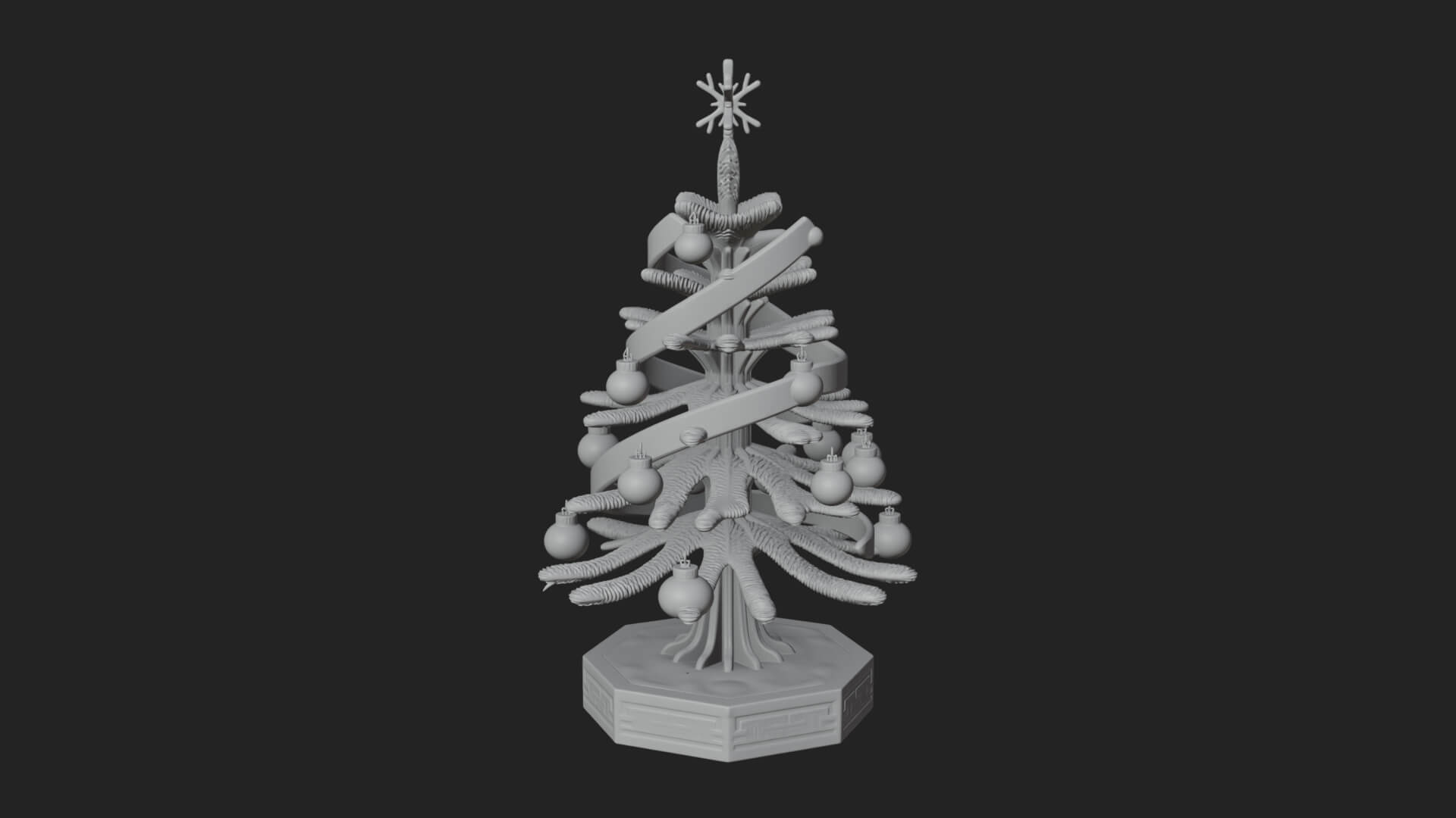 Decorated Christmas Tree Model Design 34 3D Print Model 3D Model