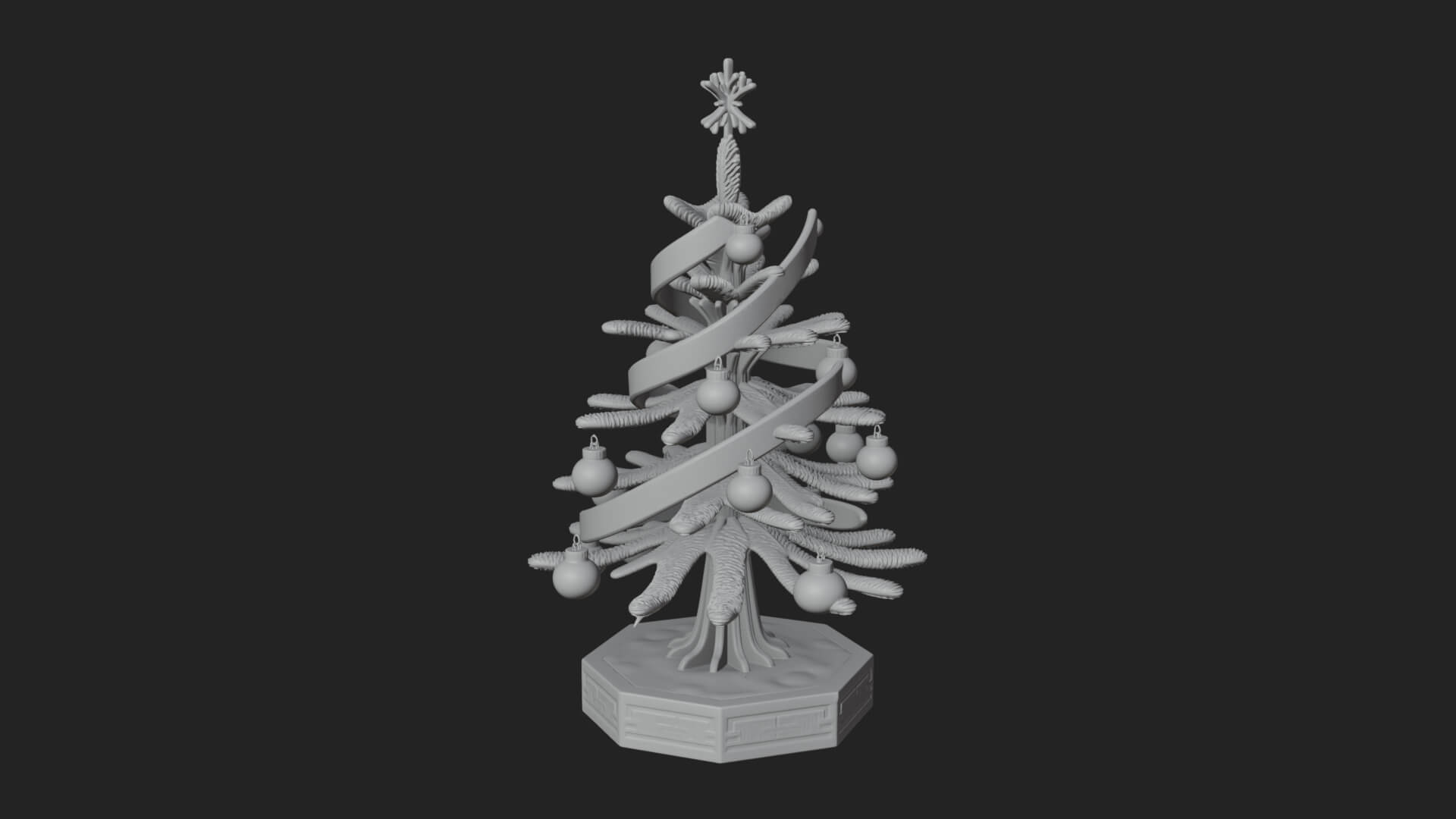 Decorated Christmas Tree Model Design 34 3D Print Model 3D Model