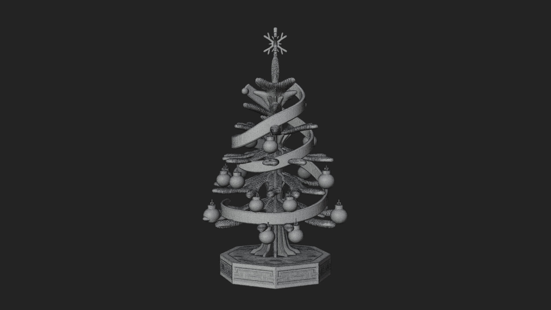 Decorated Christmas Tree Model Design 34 3D Print Model 3D Model