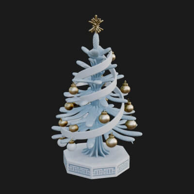 Decorated Christmas Tree Model Design 34 3D Print Model