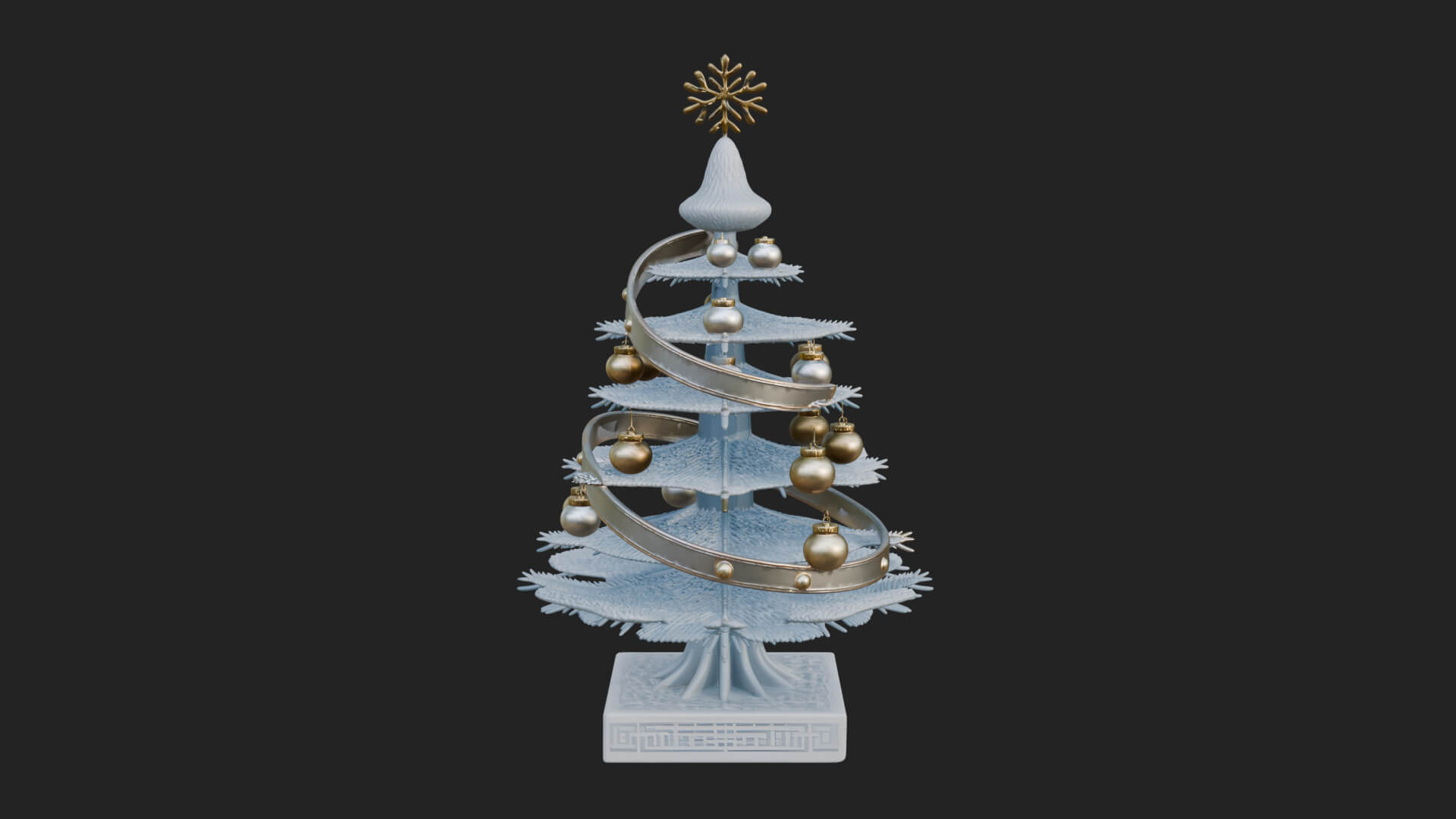 Decorated Christmas Tree Model Design 35 3D Print Model 3D Model