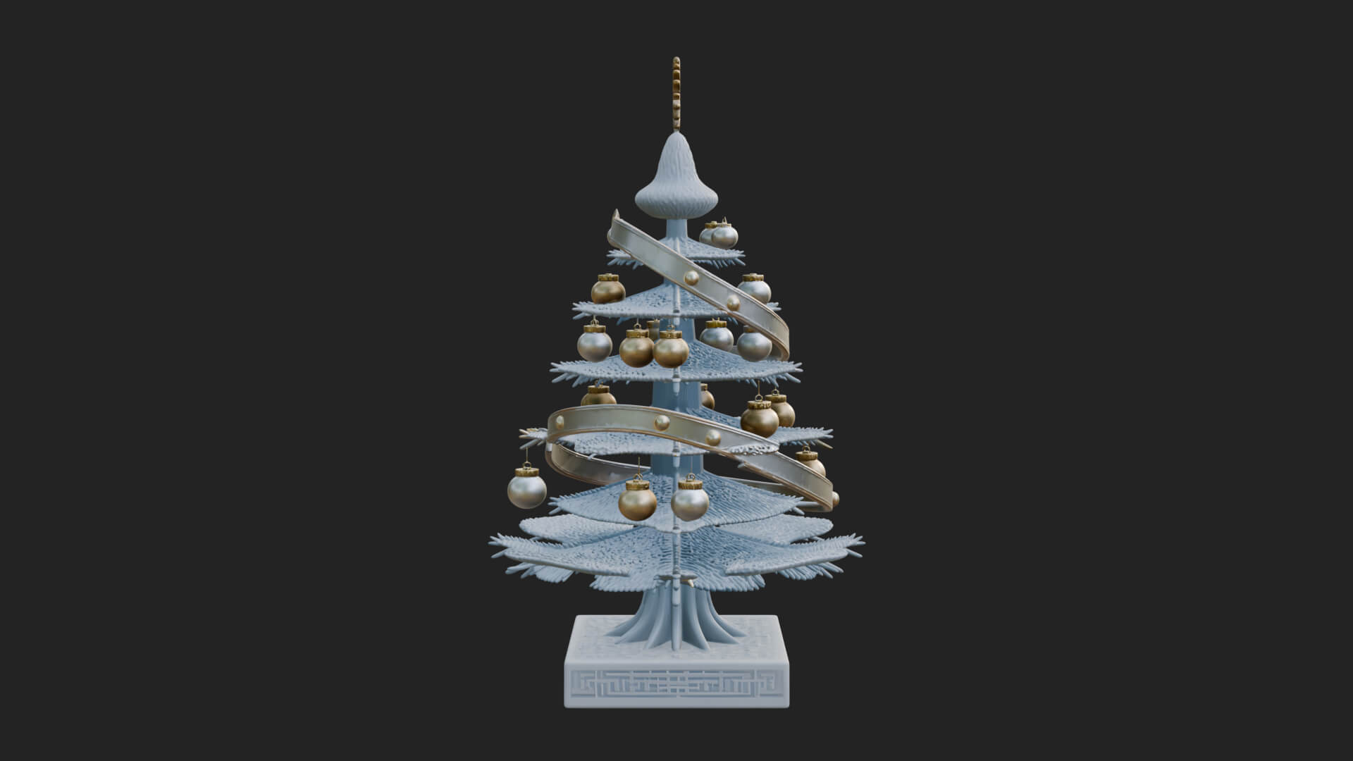 Decorated Christmas Tree Model Design 35 3D Print Model 3D Model