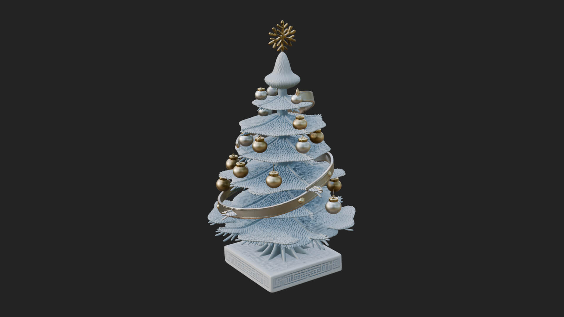Decorated Christmas Tree Model Design 35 3D Print Model 3D Model