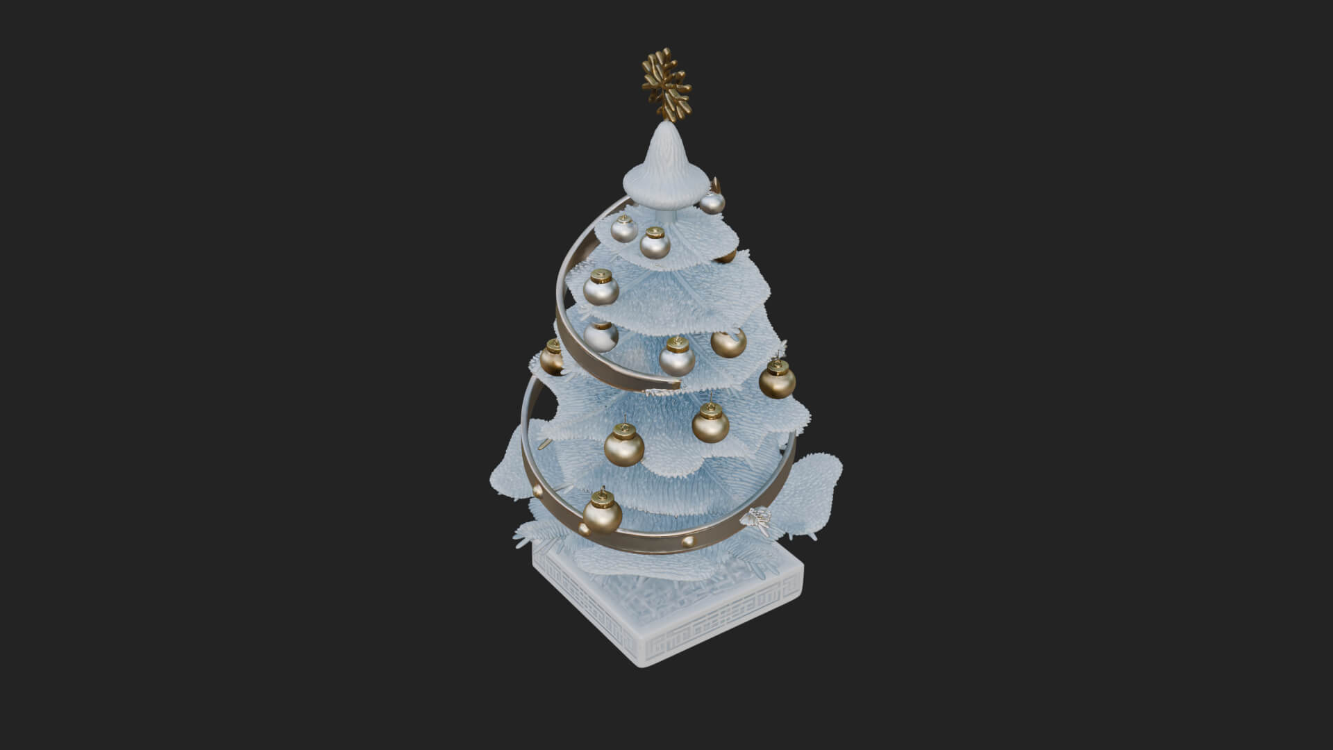 Decorated Christmas Tree Model Design 35 3D Print Model 3D Model